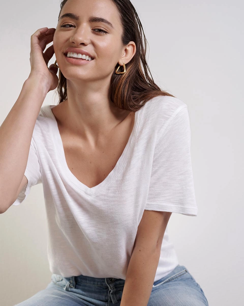 Everly Slub V-Neck Tee