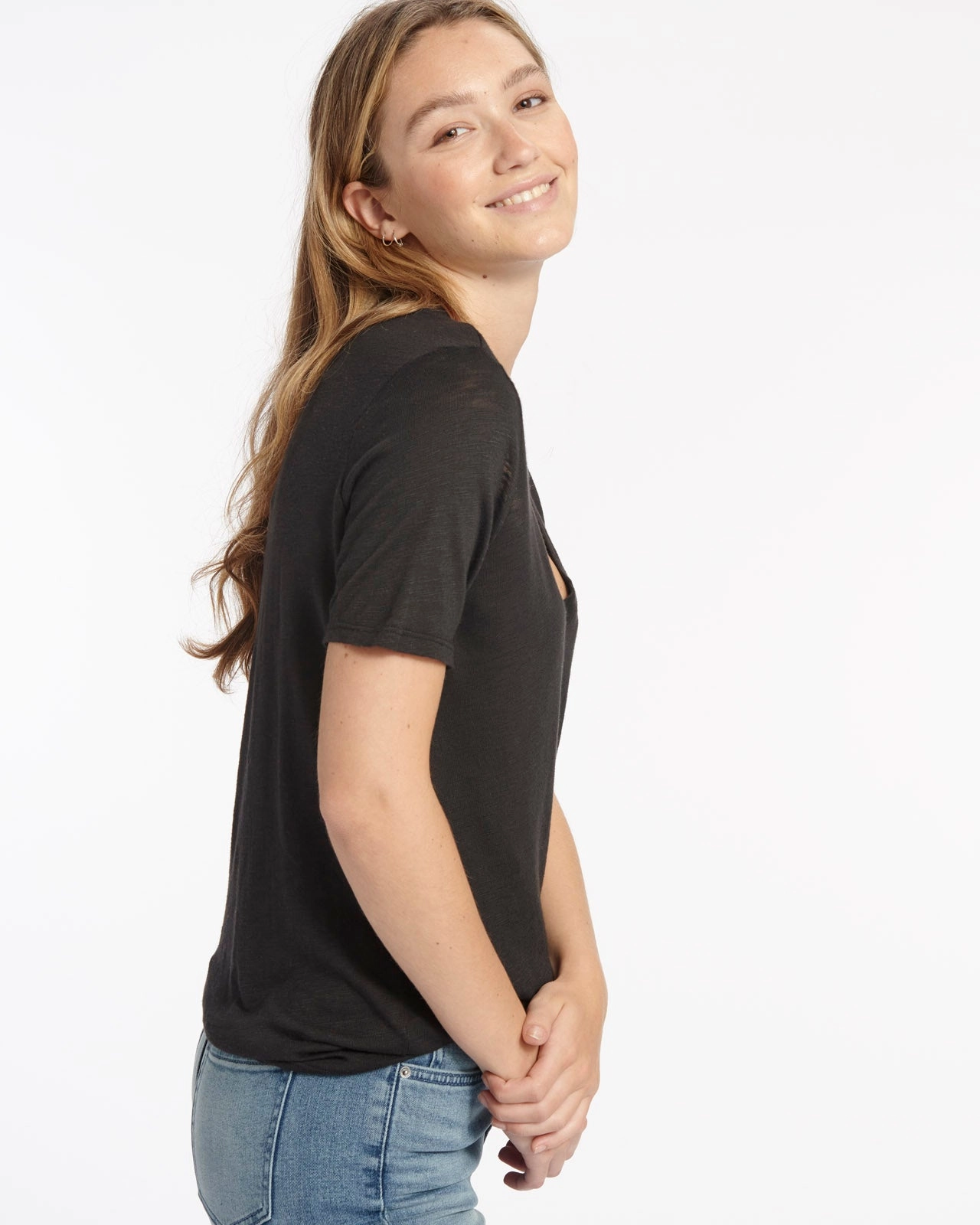 Everly Slub V-Neck Tee