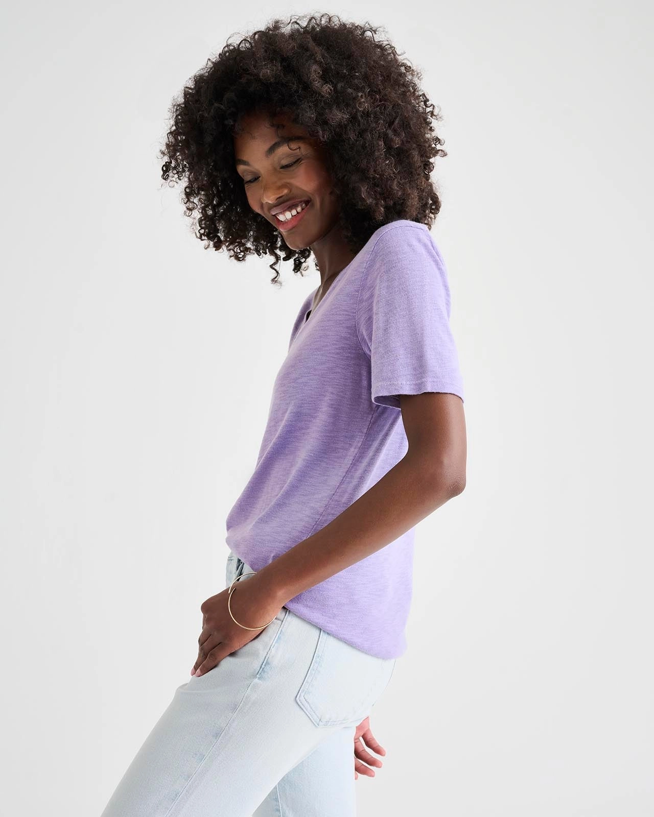Everly Slub V-Neck Tee
