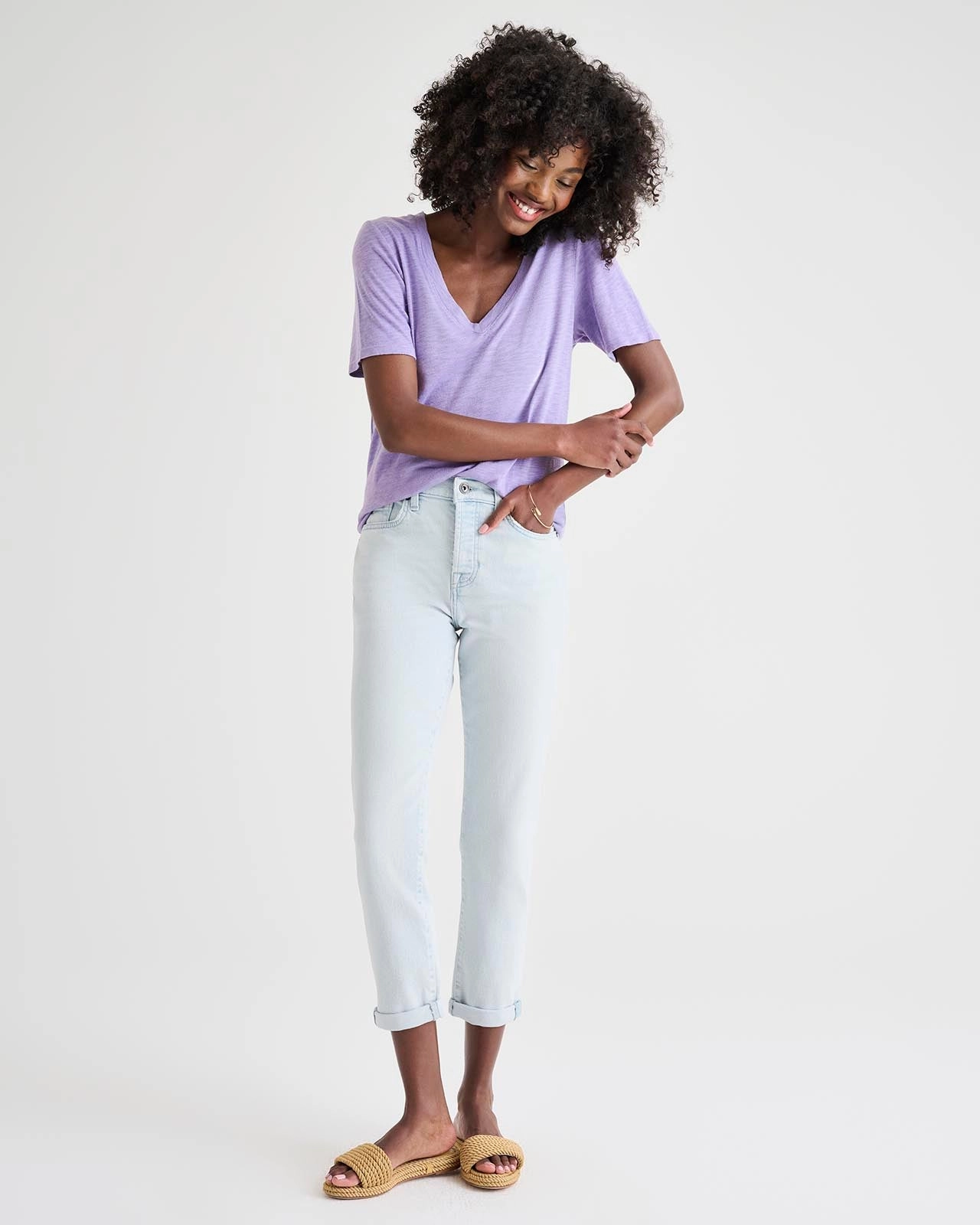 Everly Slub V-Neck Tee