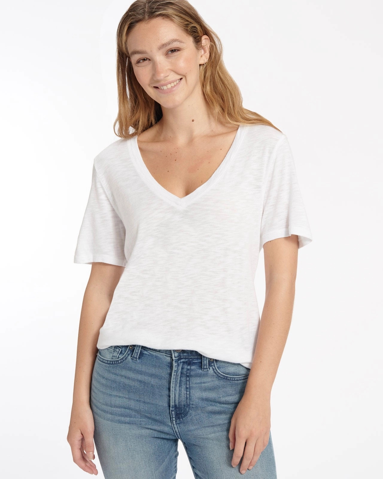 Everly Slub V-Neck Tee