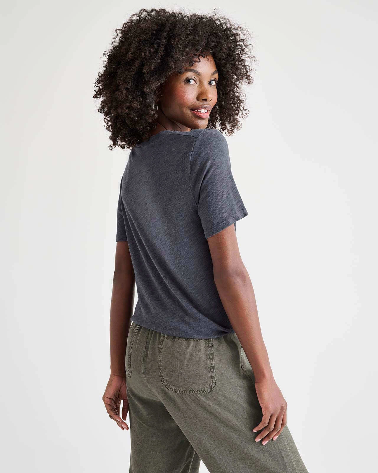 Everly Slub V-Neck Tee