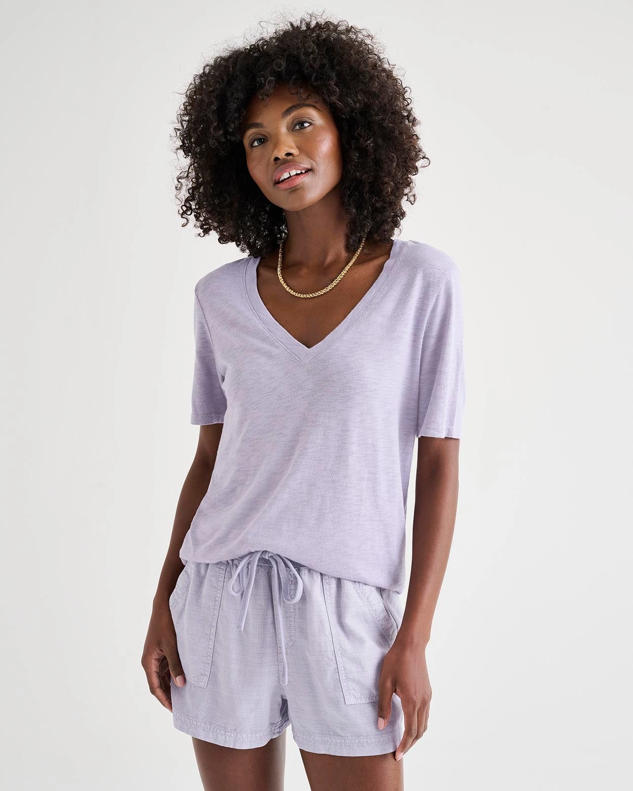 Everly Slub V-Neck Tee