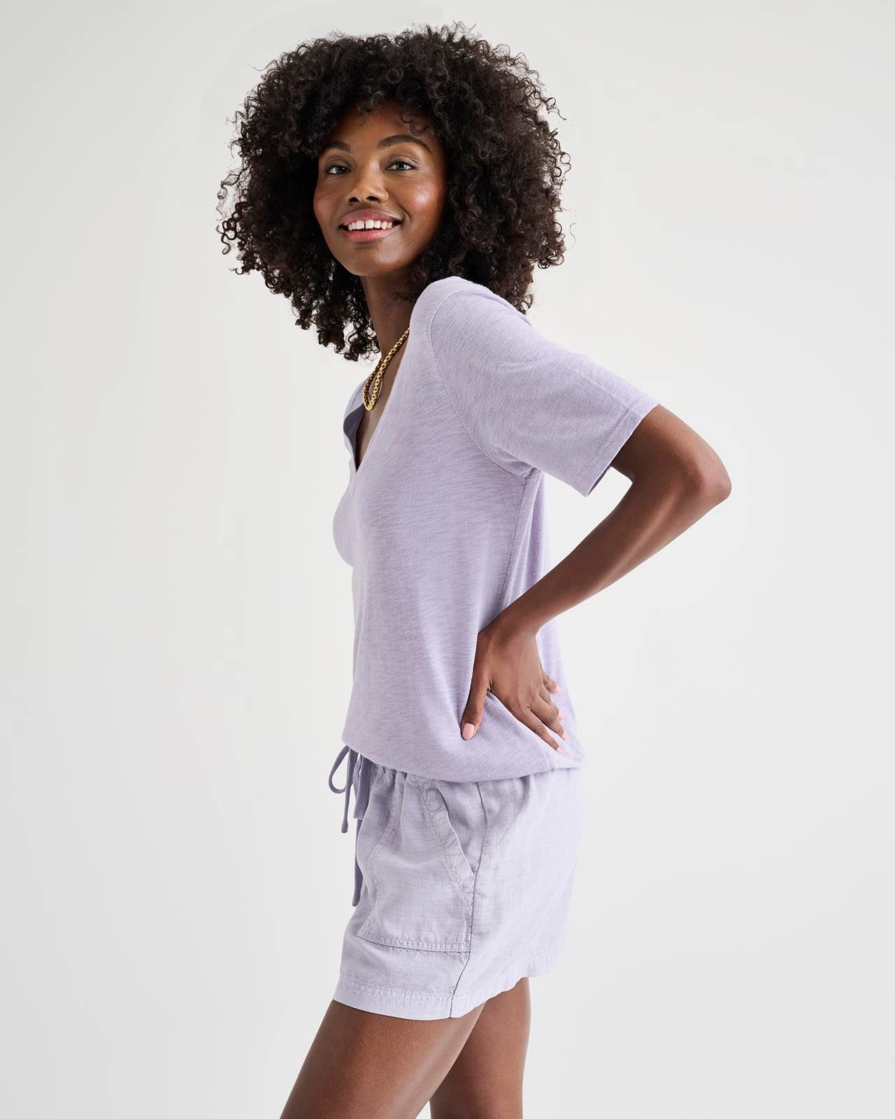 Everly Slub V-Neck Tee