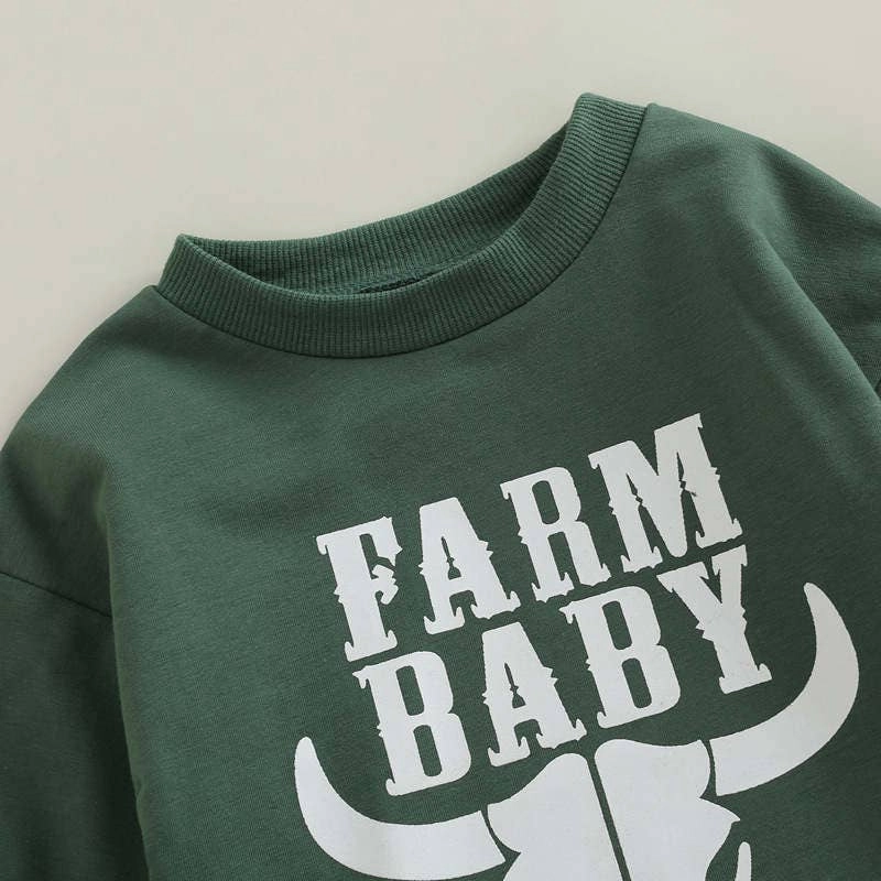 Farm Baby Sweater Romper in Green