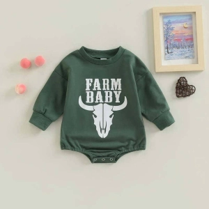 Farm Baby Sweater Romper in Green