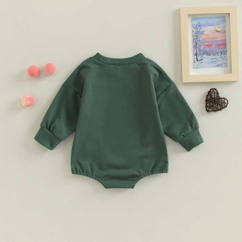 Farm Baby Sweater Romper in Green
