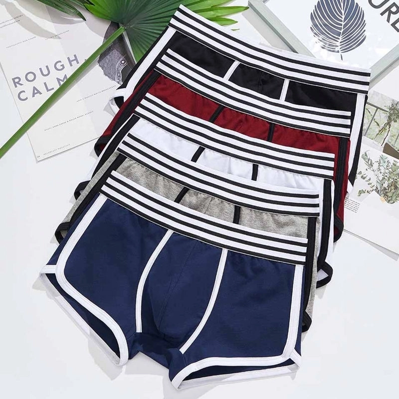 Fashion Four Corners Men's Underwear New Men's Cotton Boxer Briefs Breathable Low Waist Sexy