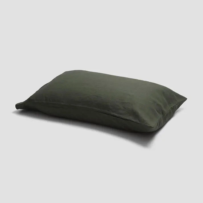 Fern Green Linen Pillowcases (Pair)