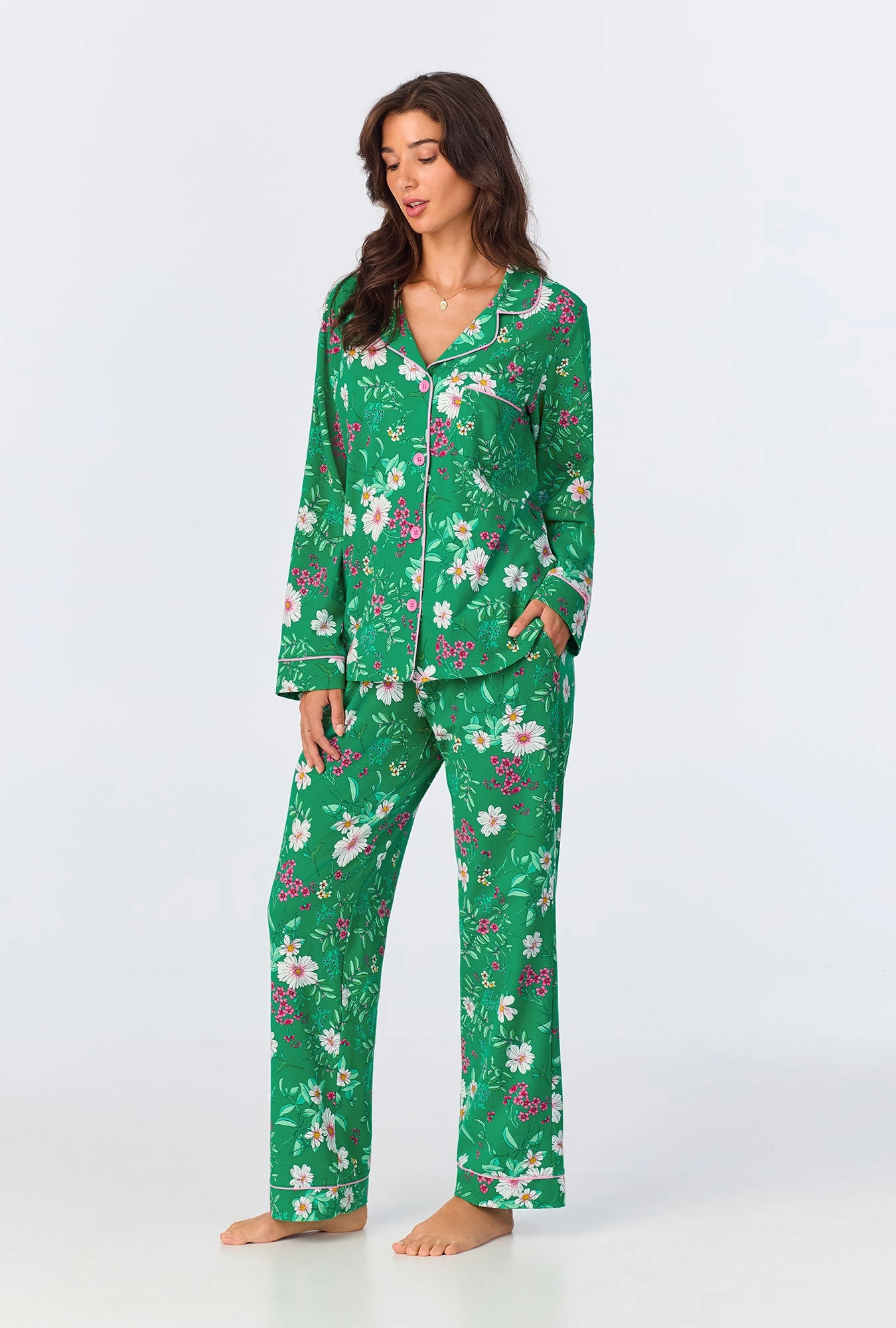 Forever Floral Long Sleeve Classic Stretch Jersey PJ Set