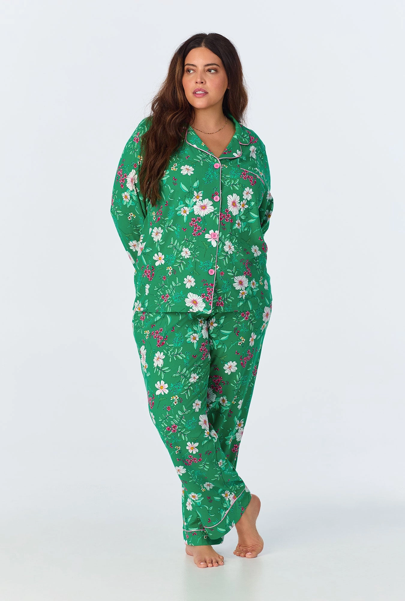 Forever Floral Long Sleeve Classic Stretch Jersey PJ Set