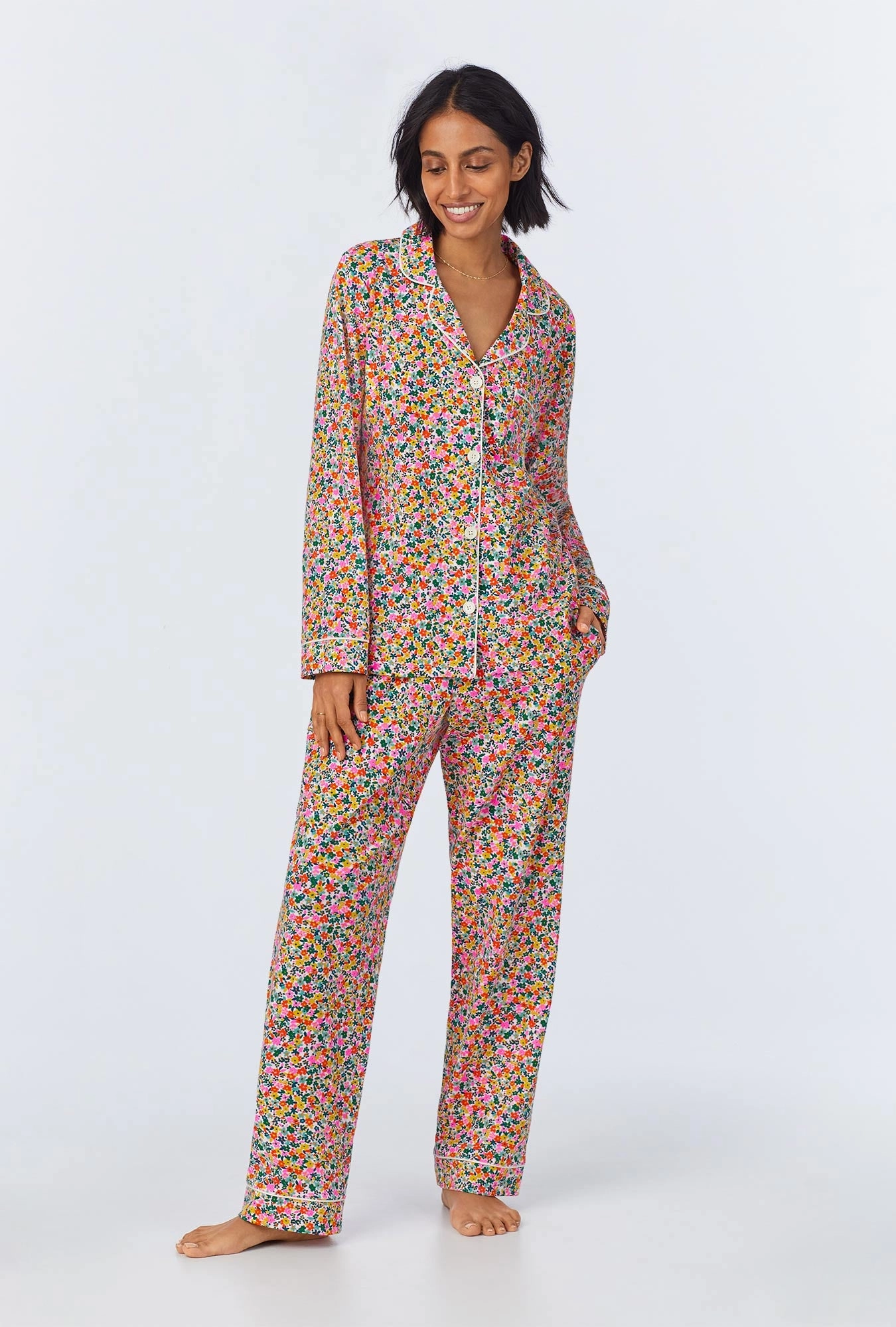 Fresh Picks Long Sleeve Classic Stretch Jersey PJ Set