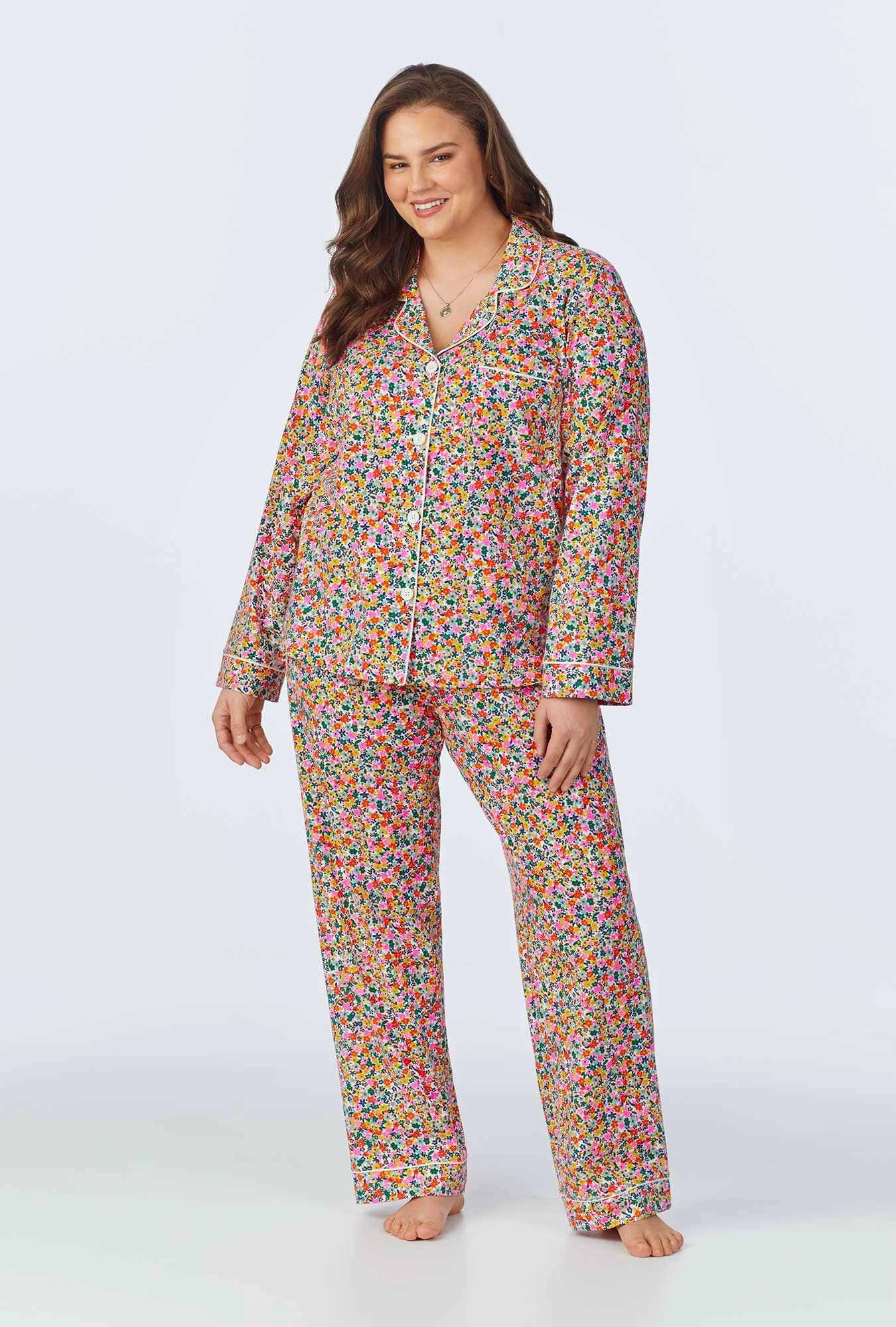 Fresh Picks Long Sleeve Classic Stretch Jersey PJ Set