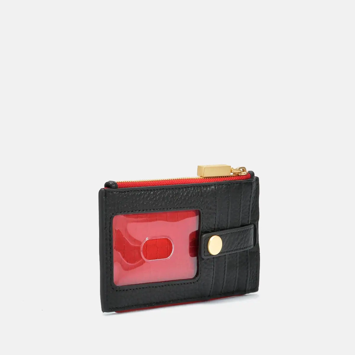 Hammitt 210 West Wallet Black/Brushed Gold Red Zip