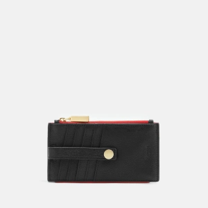 Hammitt 210 West Wallet Black/Brushed Gold Red Zip