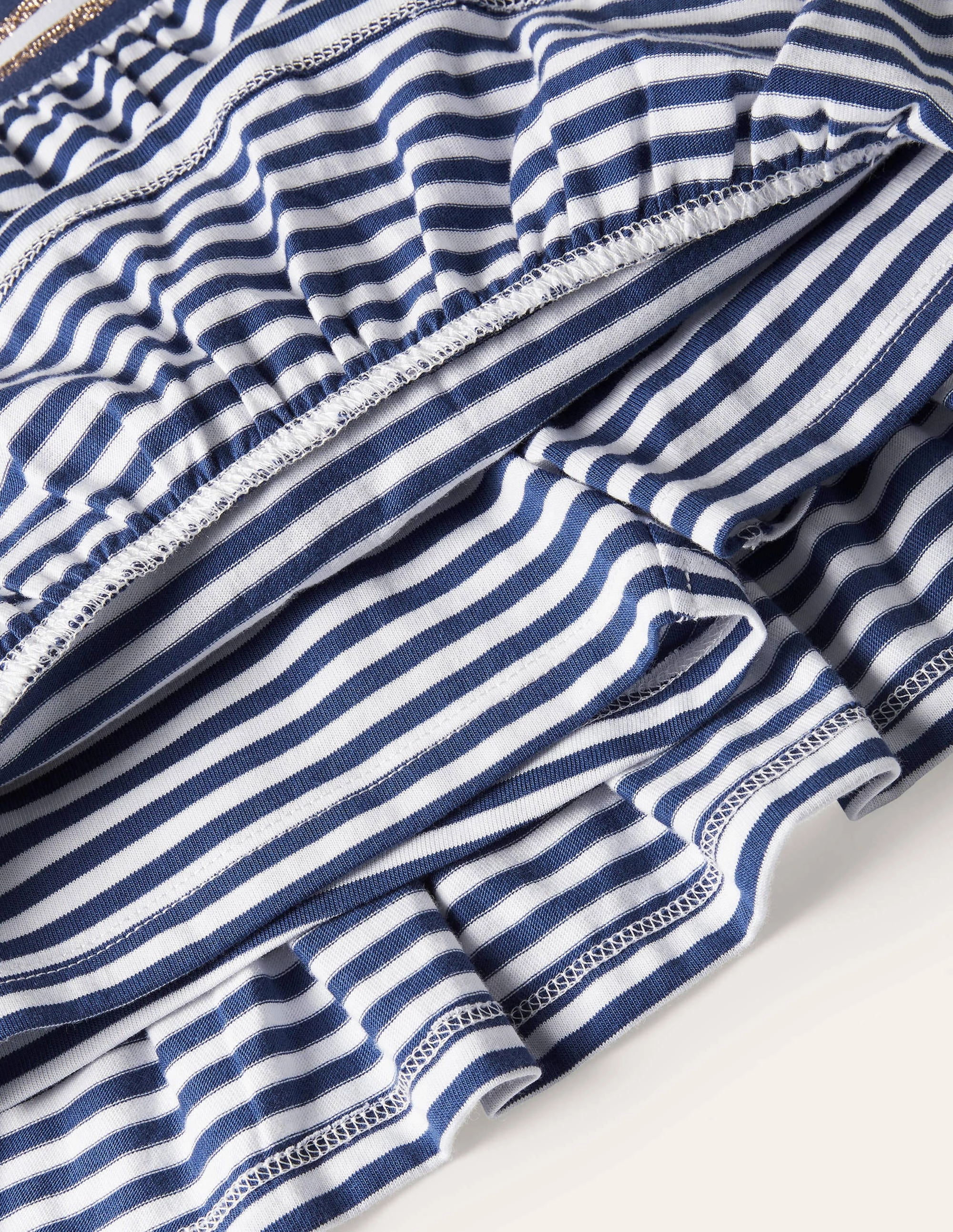 Jersey Ruffle Skort-Indigo Navy/ White