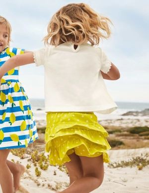 Jersey Ruffle Skort-Maximillion Yellow Spot