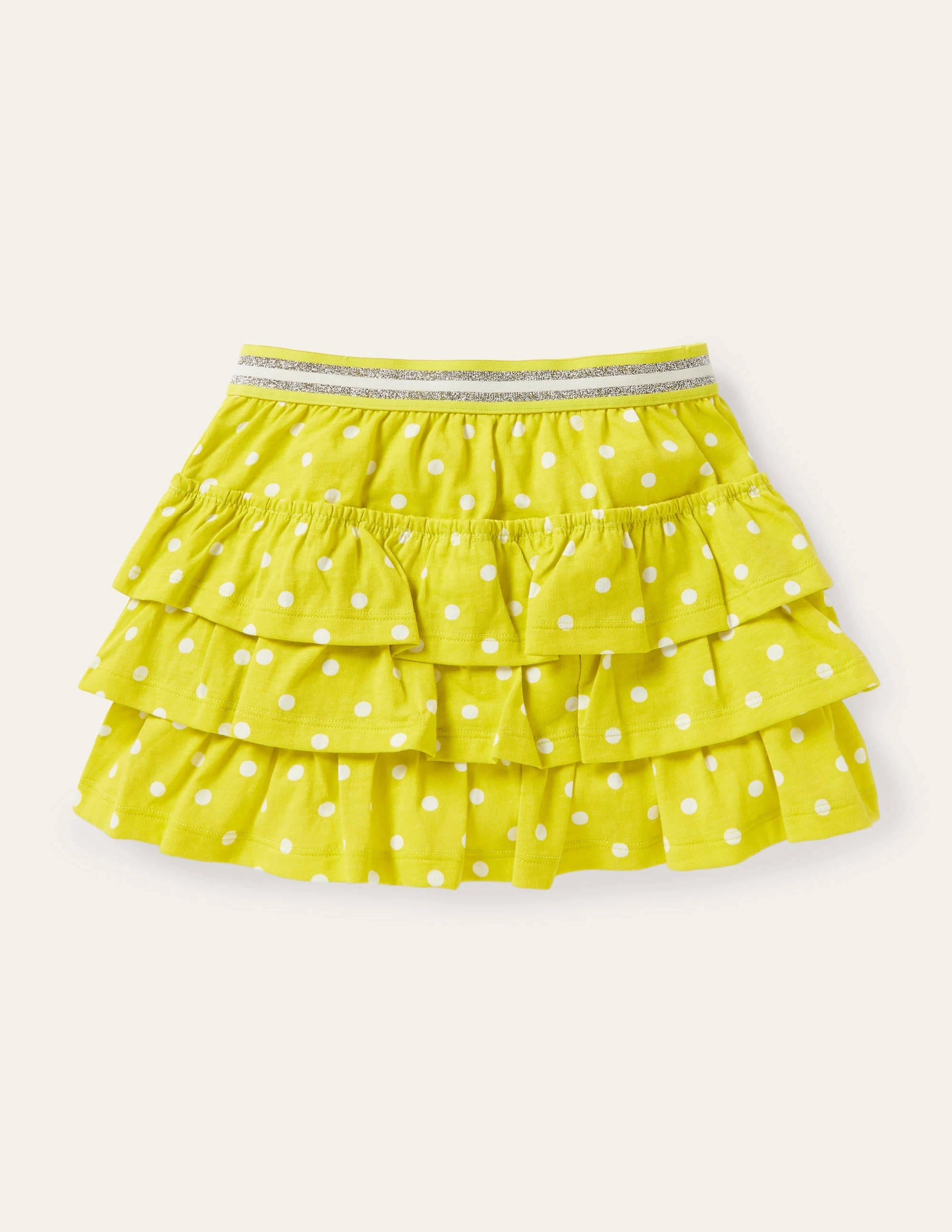 Jersey Ruffle Skort-Maximillion Yellow Spot
