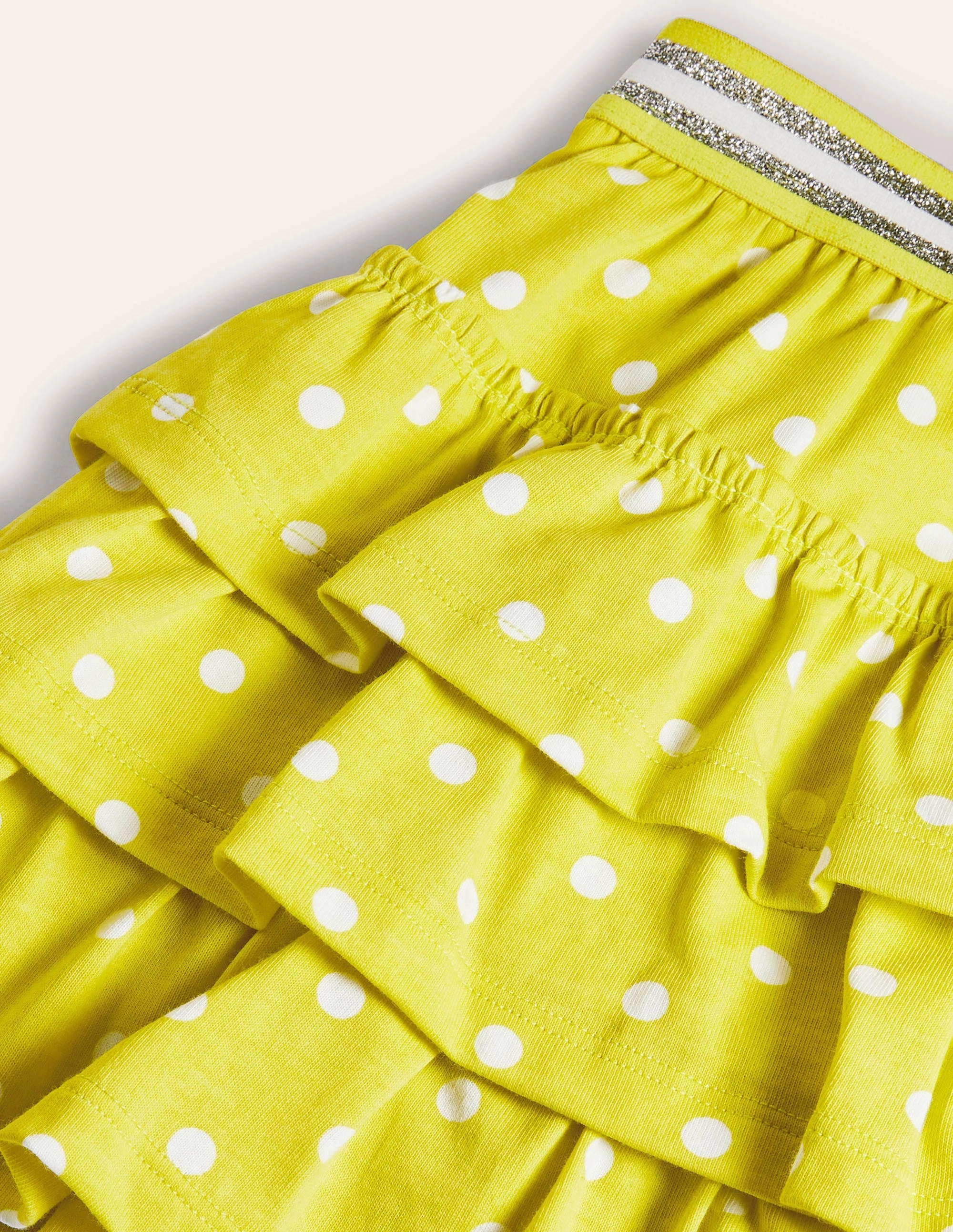 Jersey Ruffle Skort-Maximillion Yellow Spot