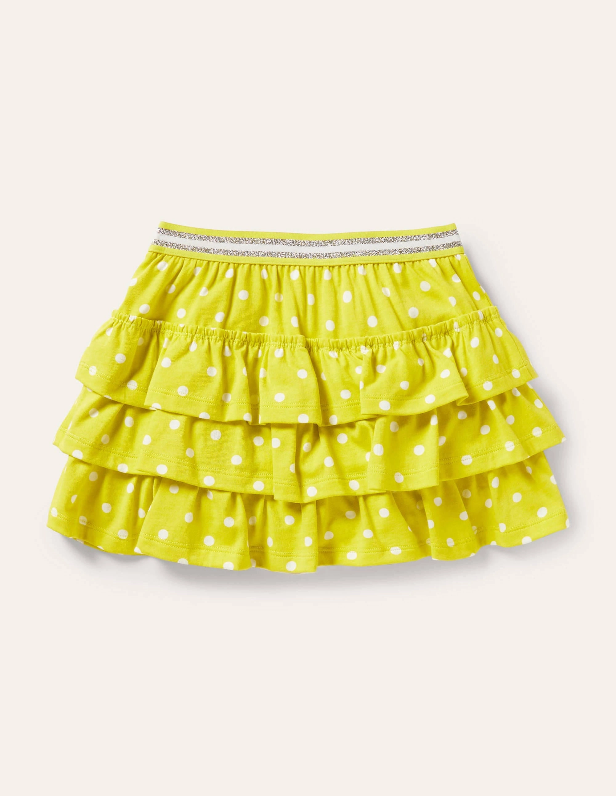 Jersey Ruffle Skort-Maximillion Yellow Spot