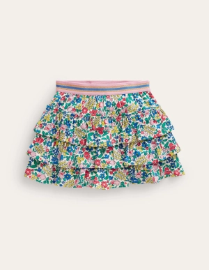 Jersey Ruffle Skort-Multi Flowerbed