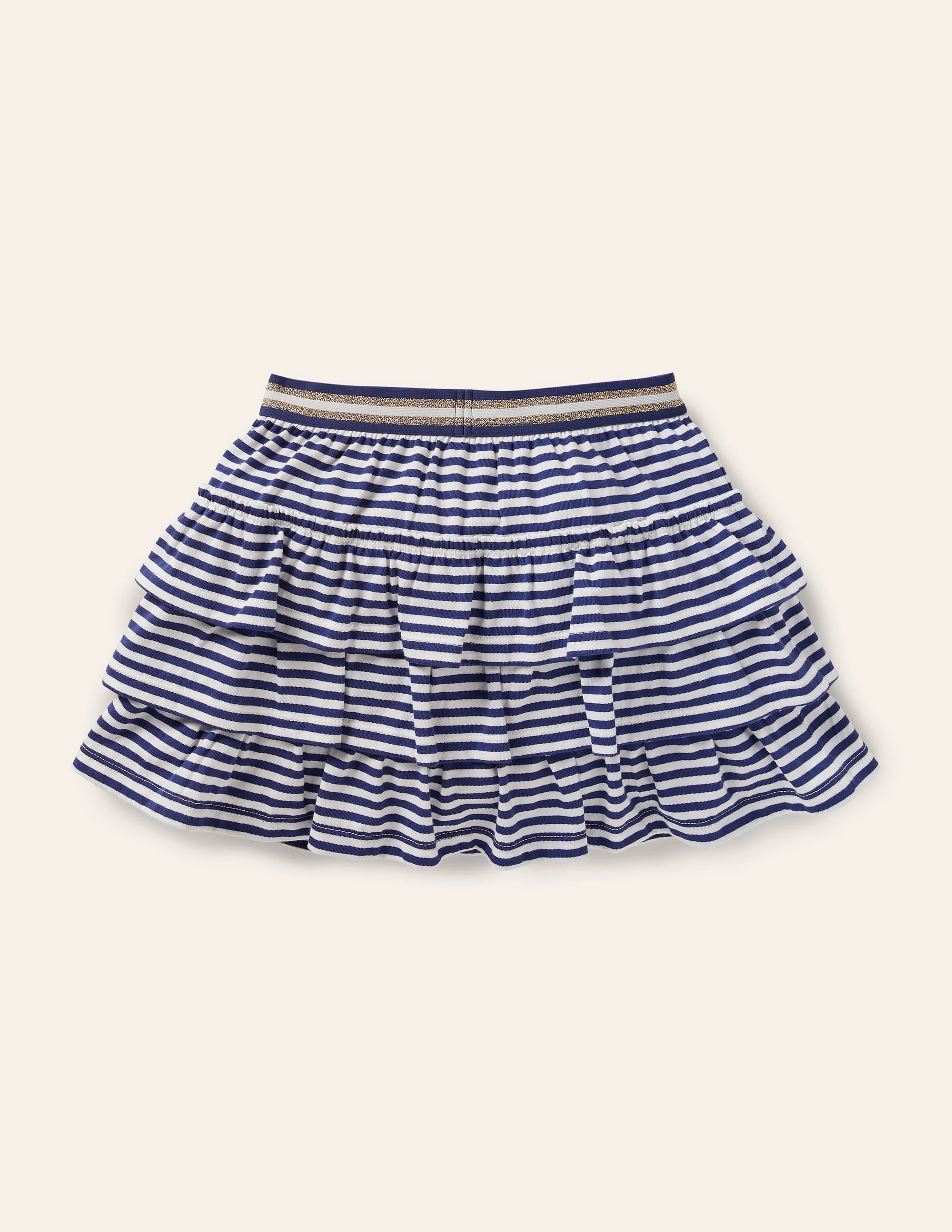 Jersey Ruffle Skort-Starboard Navy/White