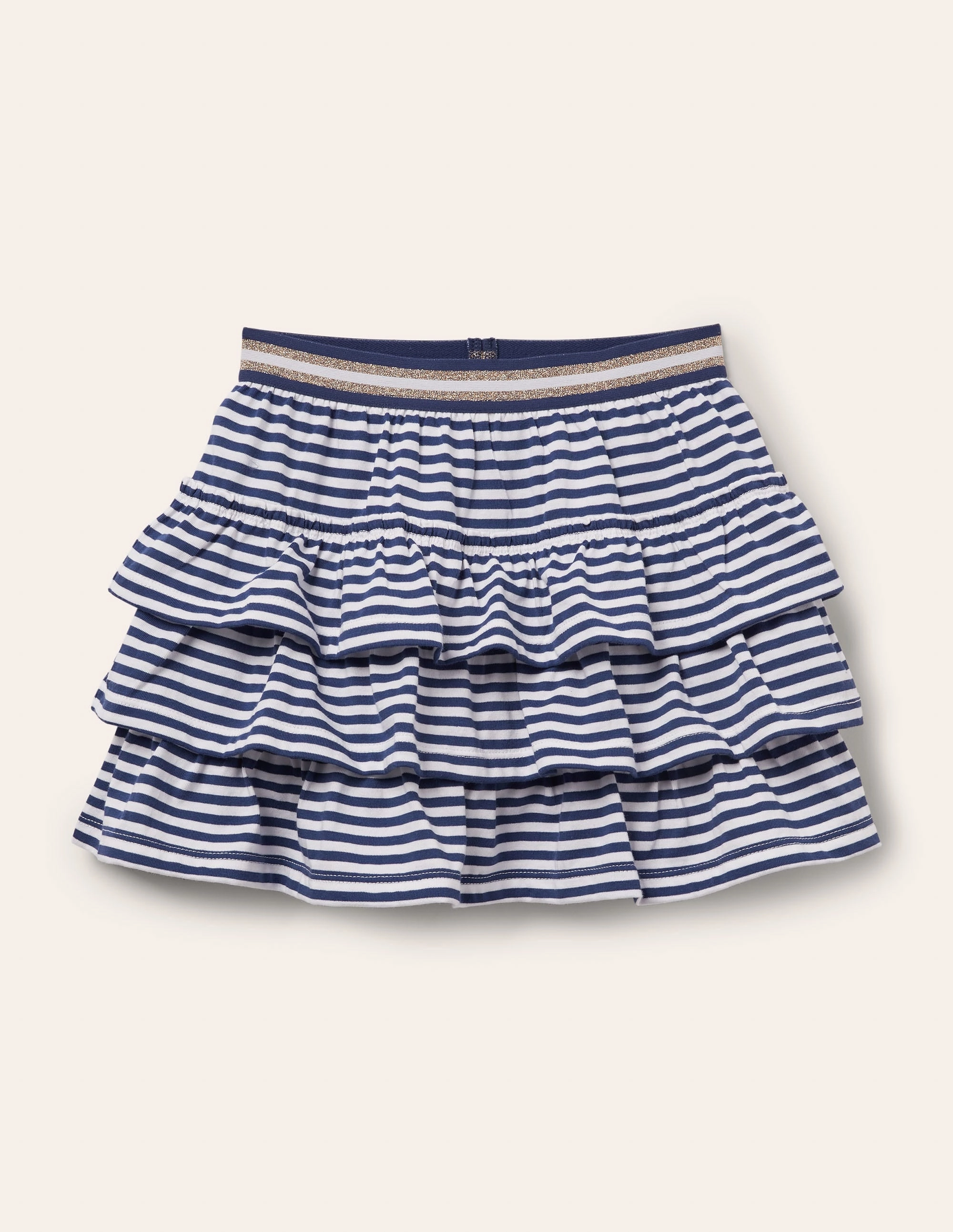 Jersey Ruffle Skort-Starboard Navy/White