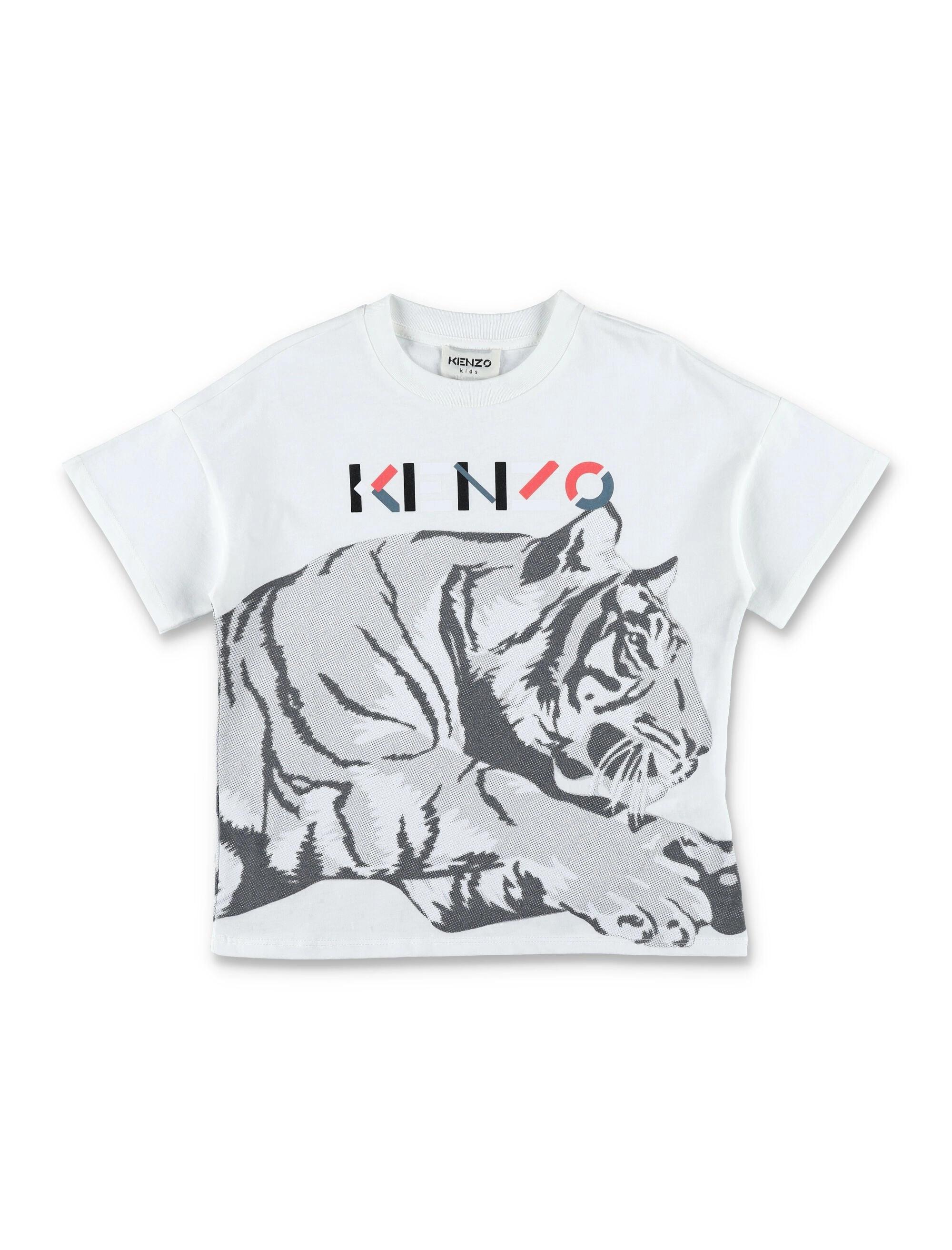 Kenzo Kids Tiger Printed Crewneck T-Shirt