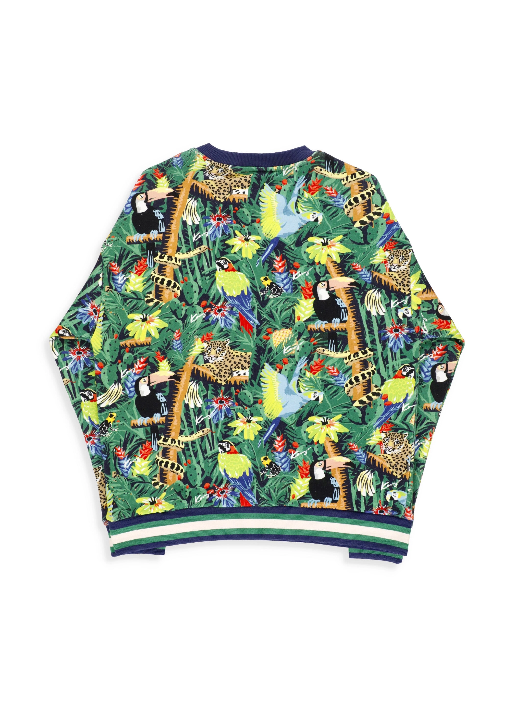 Kenzo Kids Tropical-Print Logo Embroidered Crewneck Sweatshirt