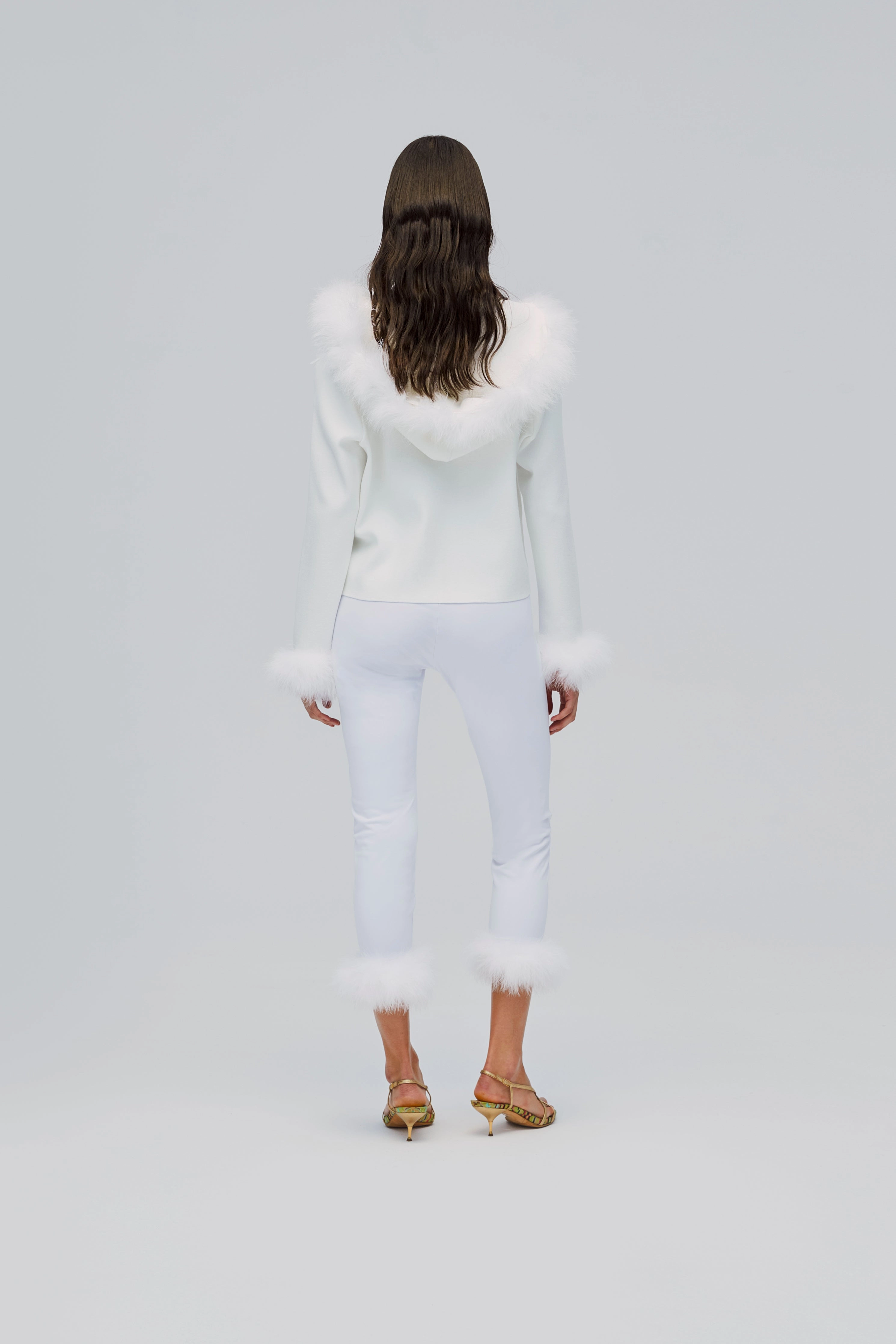 Kylie Hooded Cardigan in White