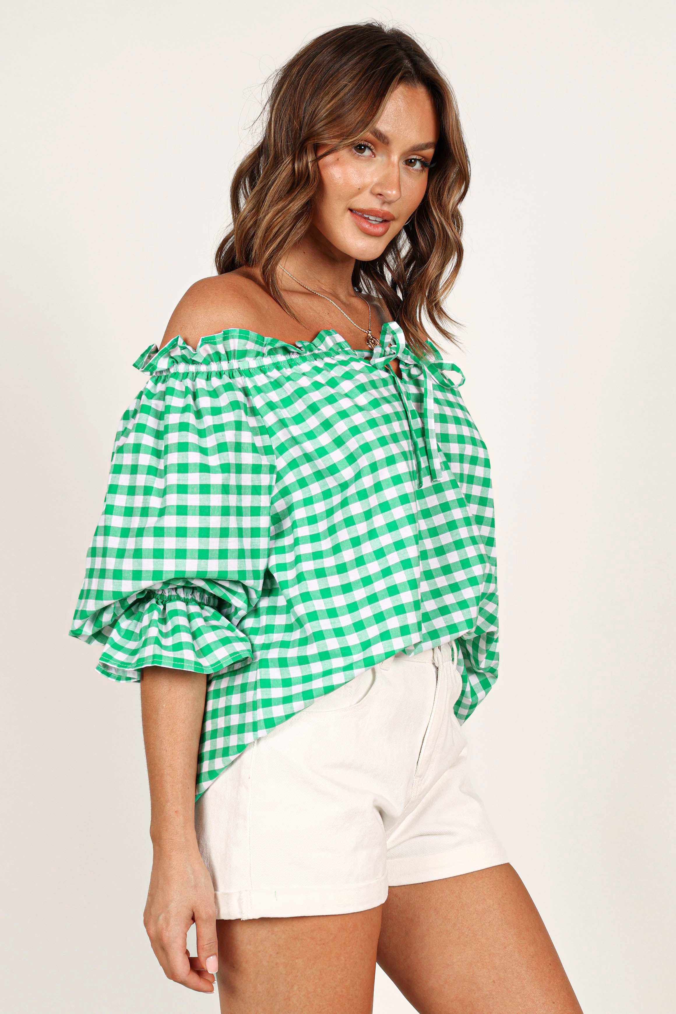 Leesa Off Shoulder Top - Green