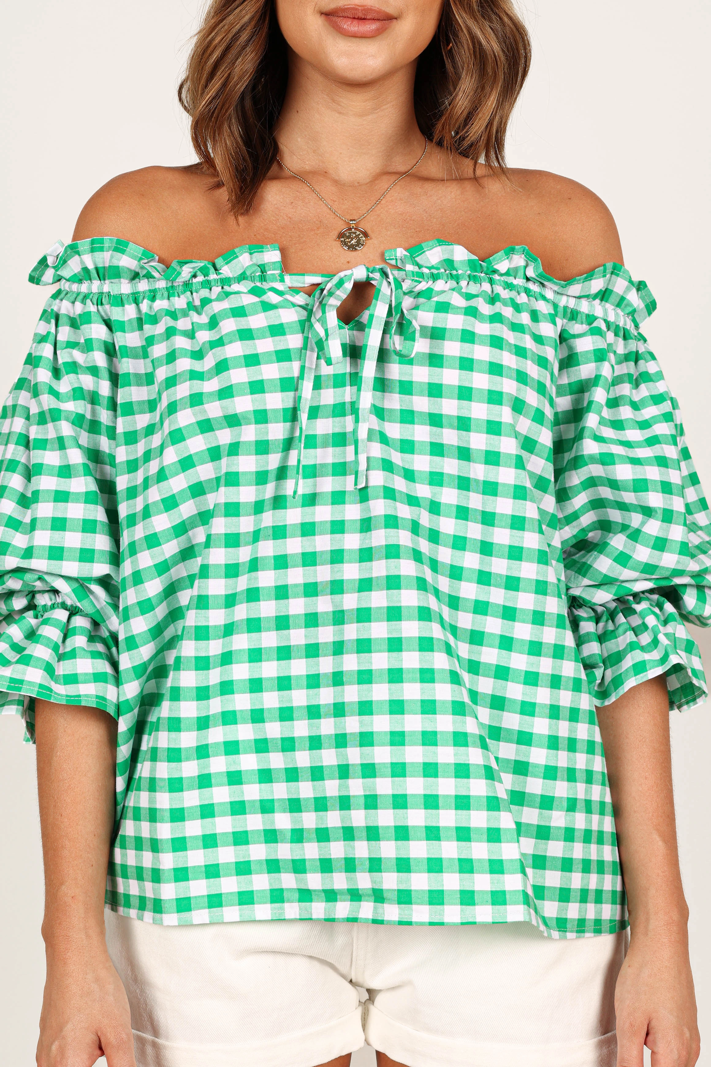 Leesa Off Shoulder Top - Green