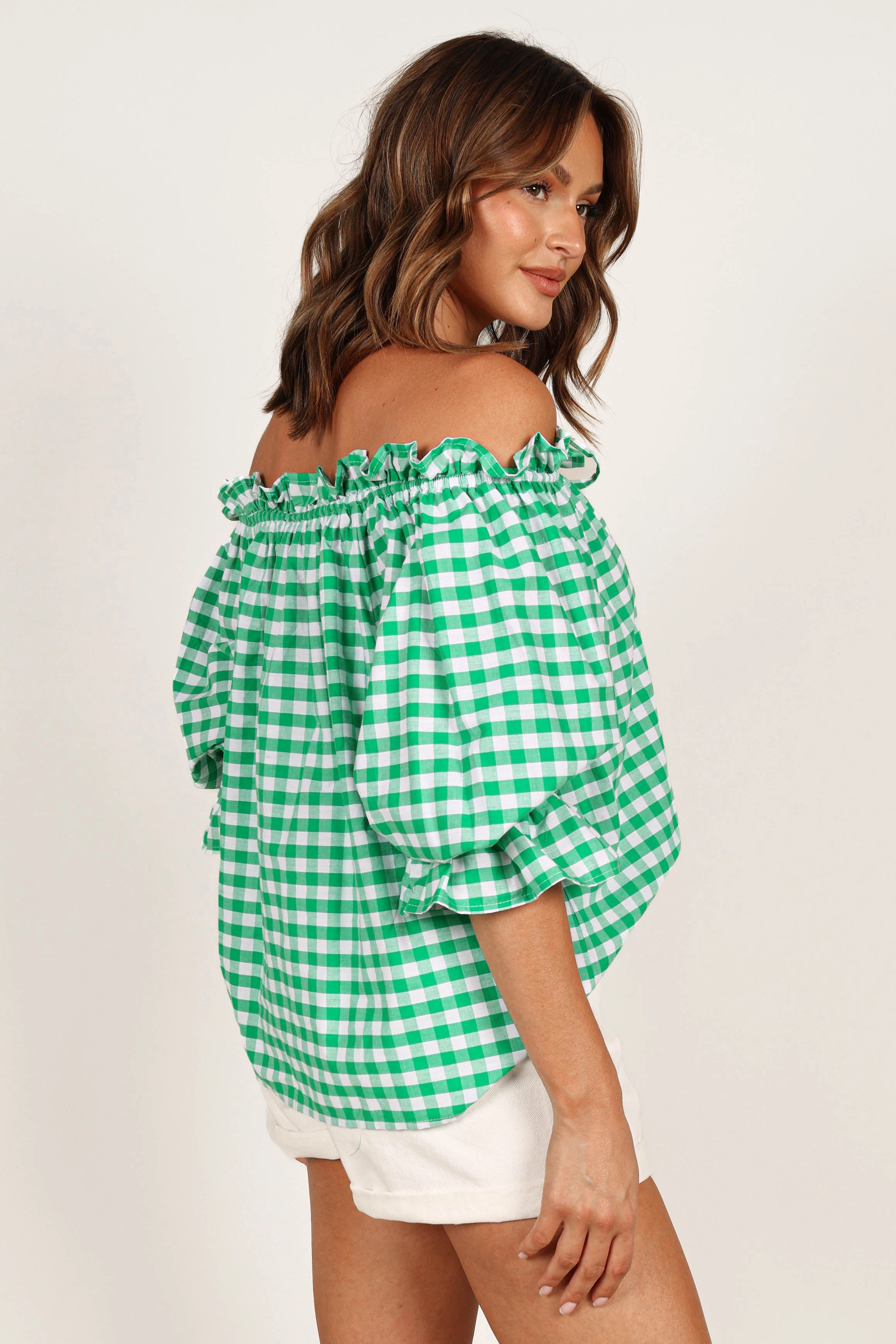 Leesa Off Shoulder Top - Green