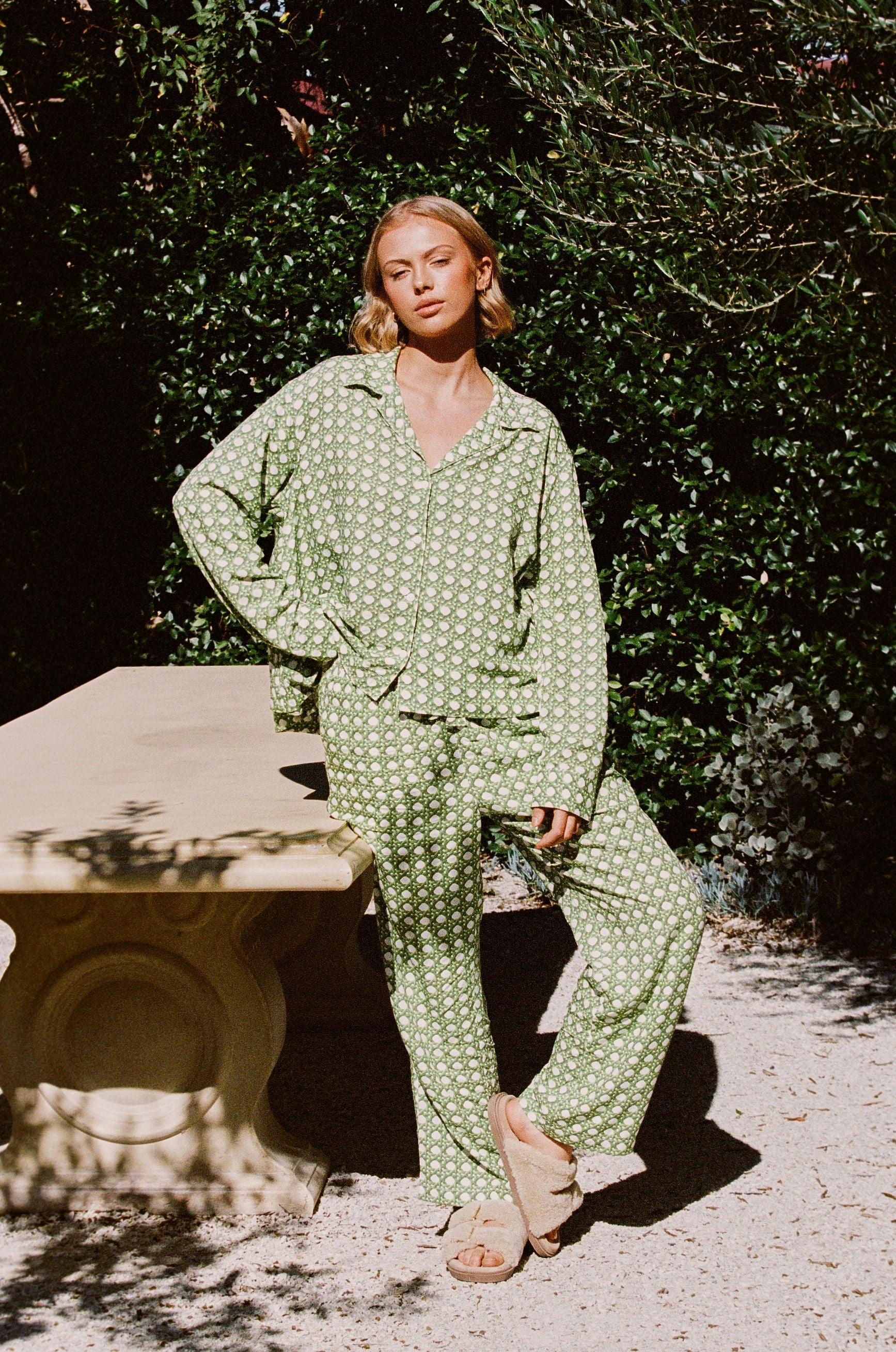 Lounge Set - Long - Rattan Green