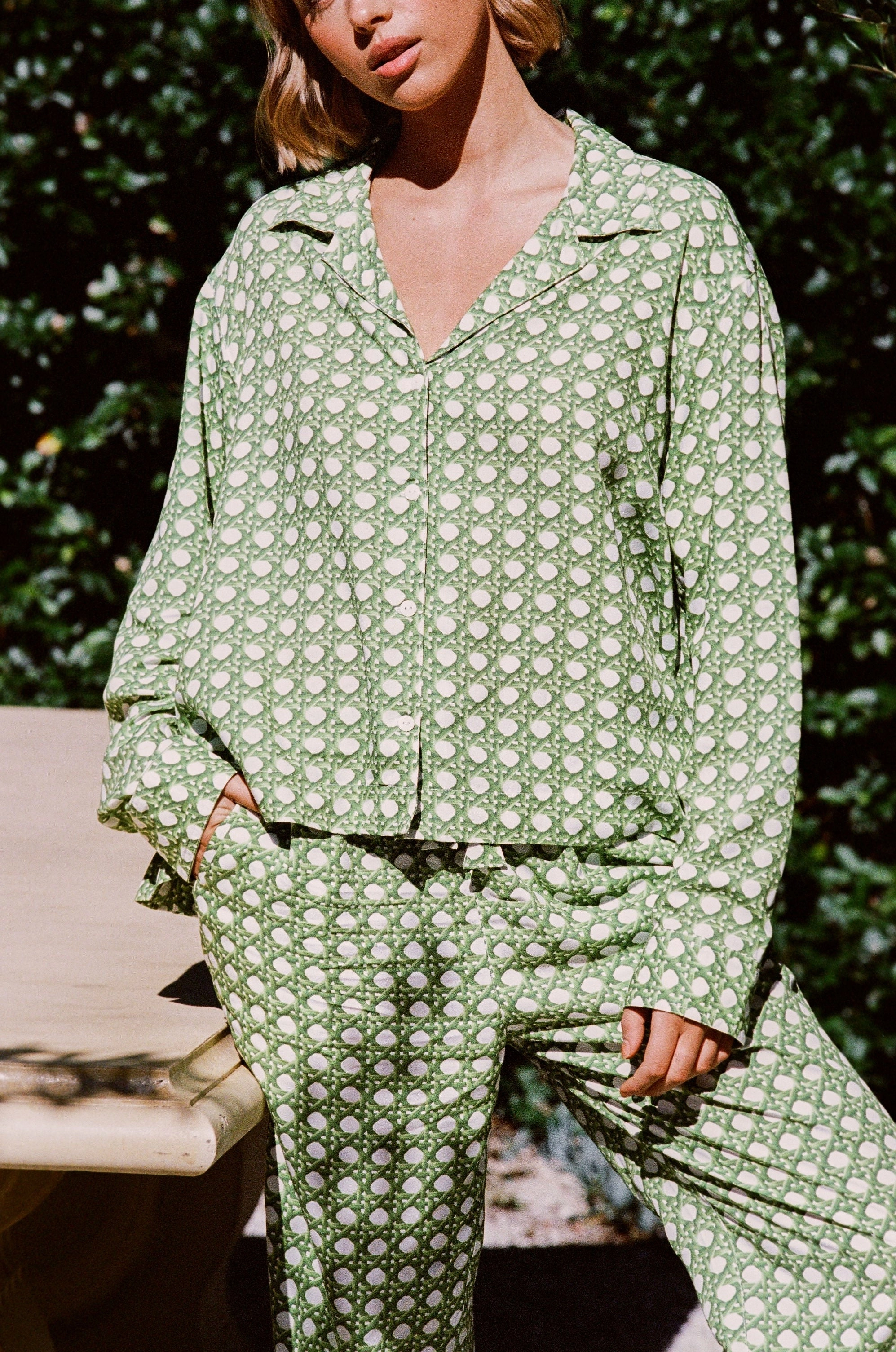 Lounge Set - Long - Rattan Green