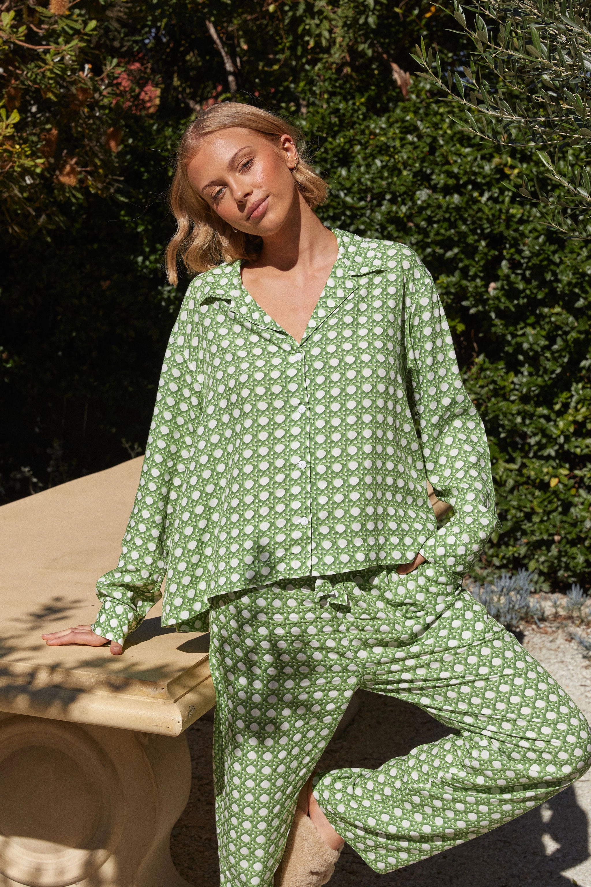 Lounge Set - Long - Rattan Green