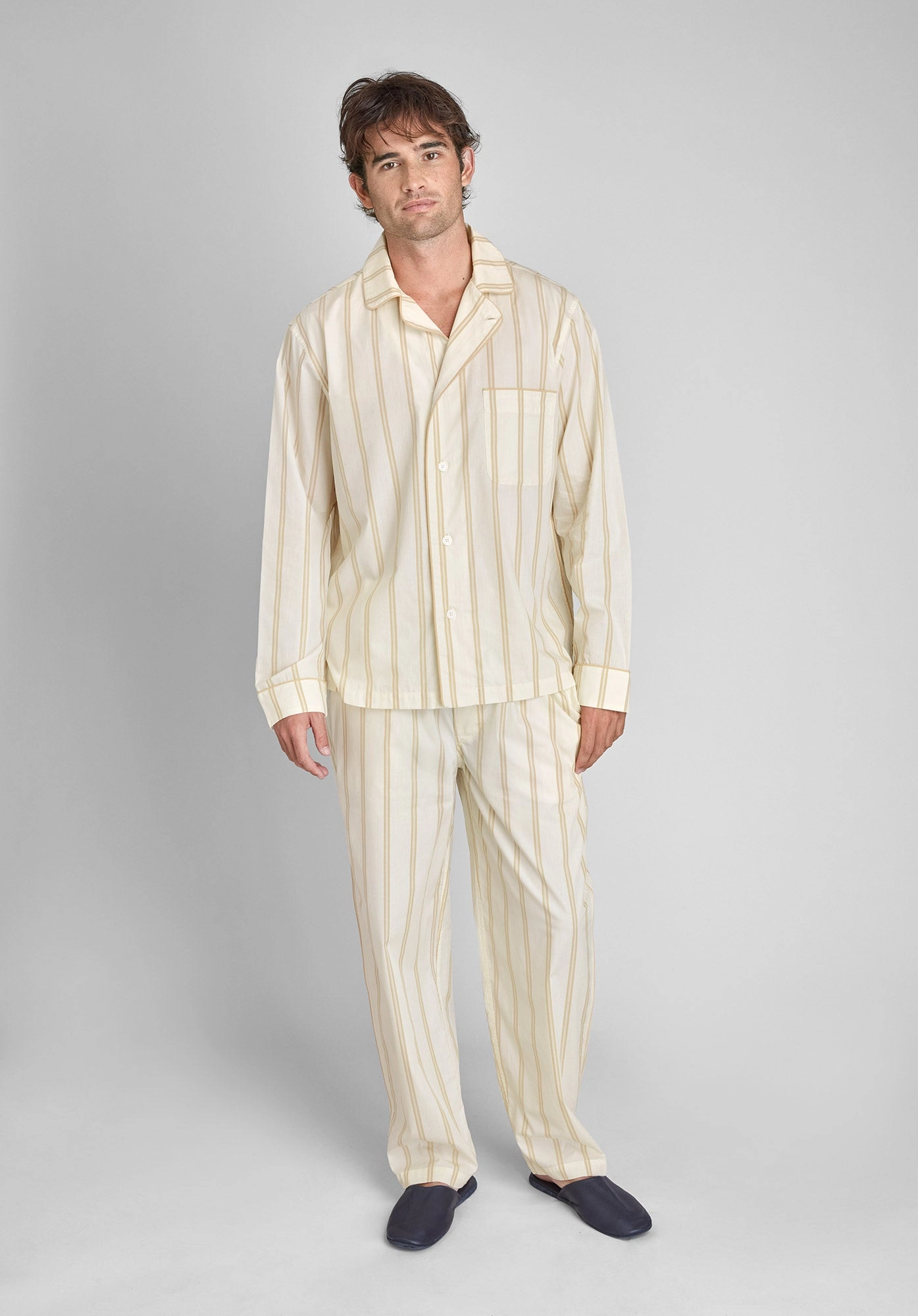 Lowell Pajama Set in Sand & Cream Stripe