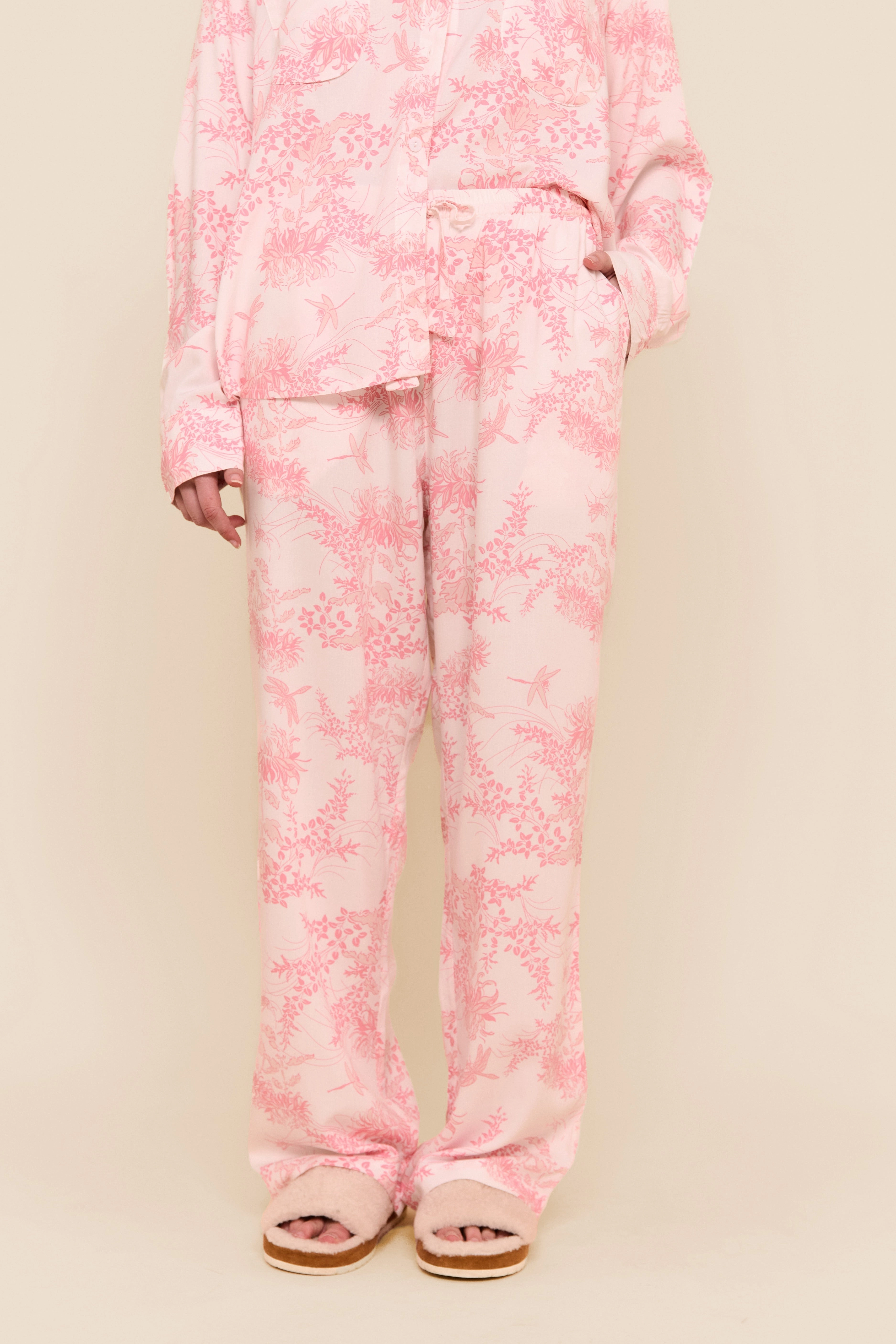 Maggie Pyjama Set - Long - Summer Toile - Pink