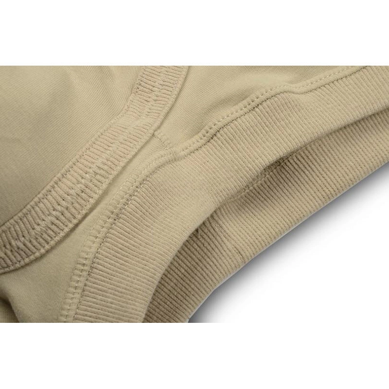 Men cotton boxer shorts with closed cuffs low waist stylish solid color U convex design
