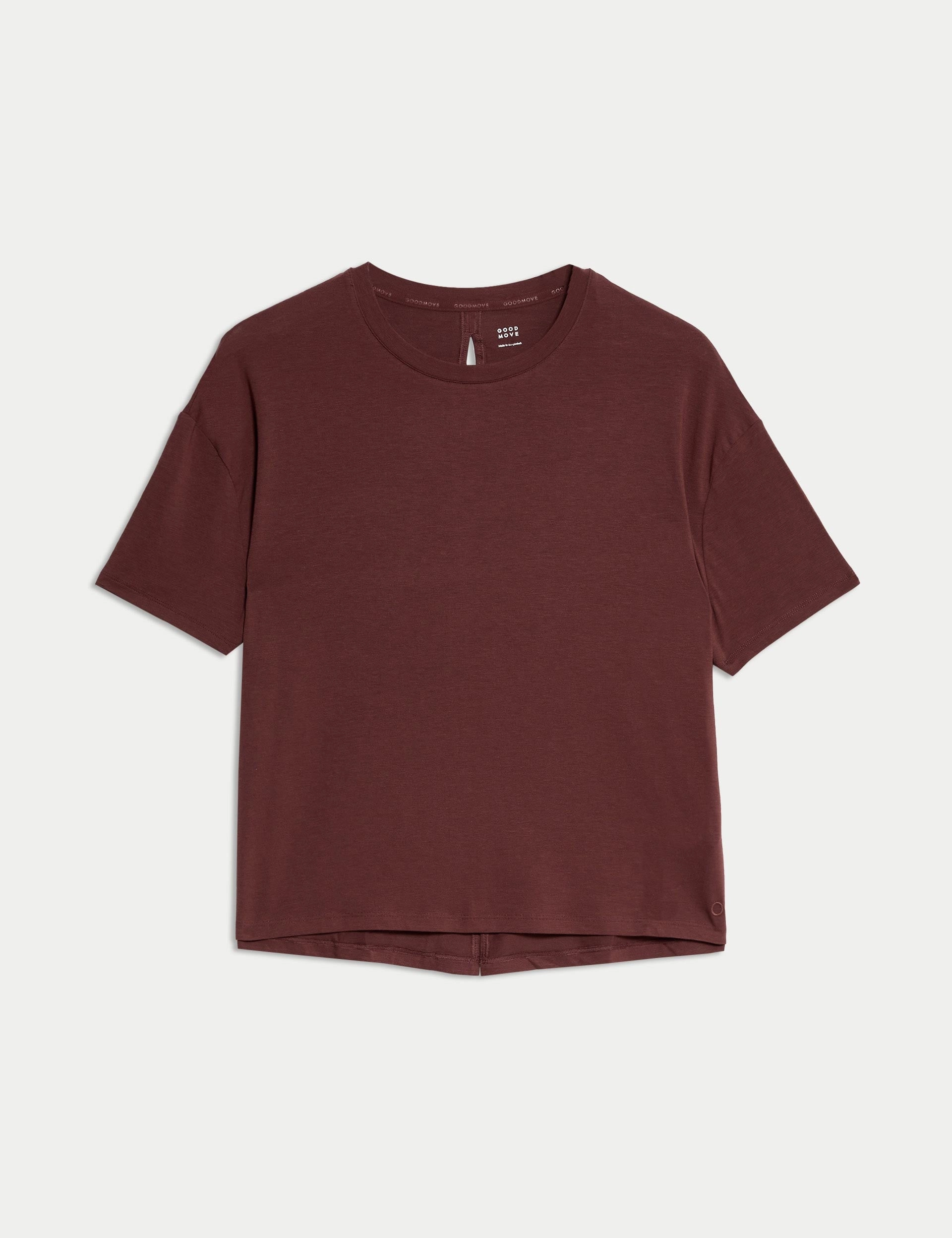 Modal Blend Lightweight Tie Back T-Shirt - Dark Taupe