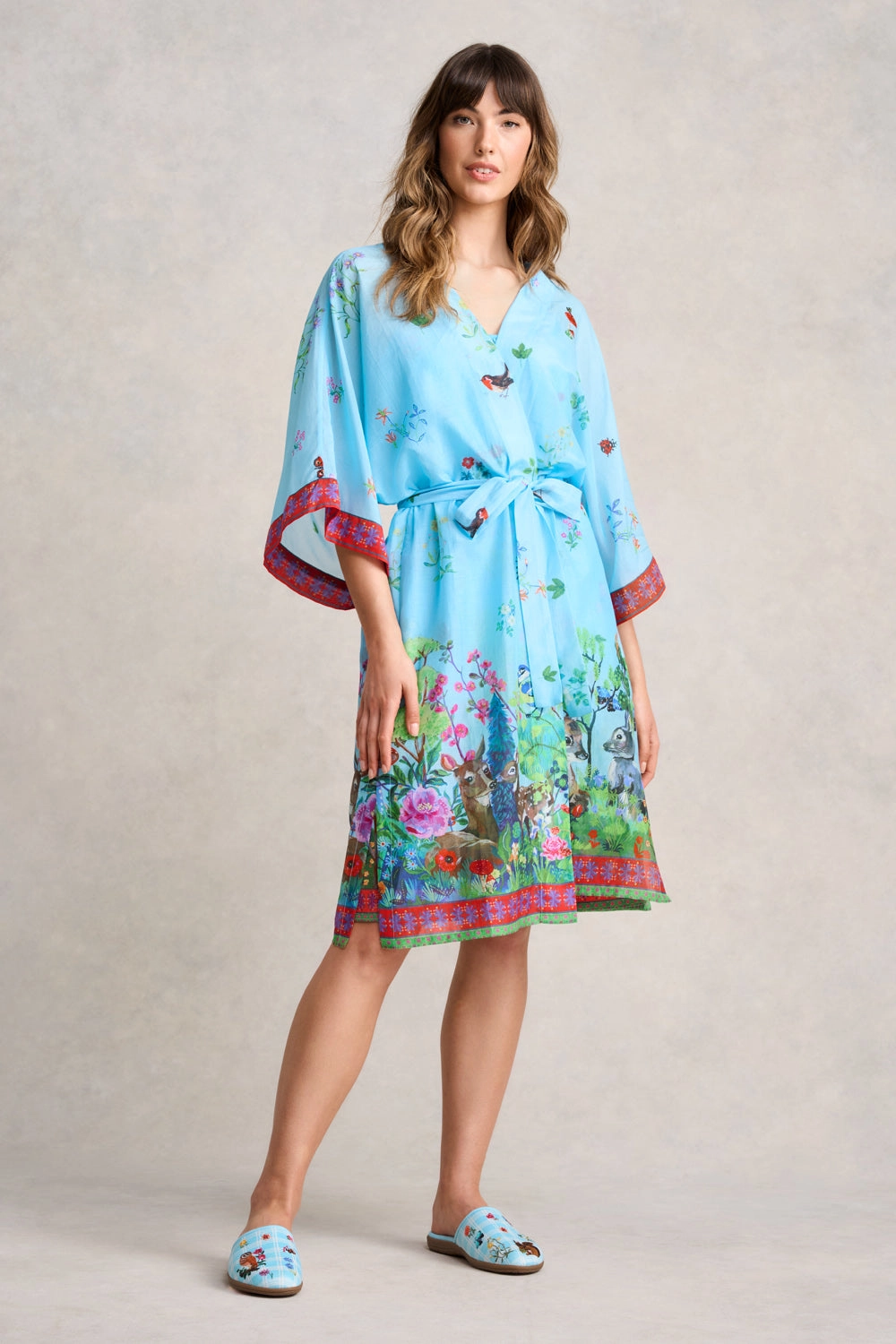 Nathalie Lété Cotton Silk Kimono - Summer Forest Print