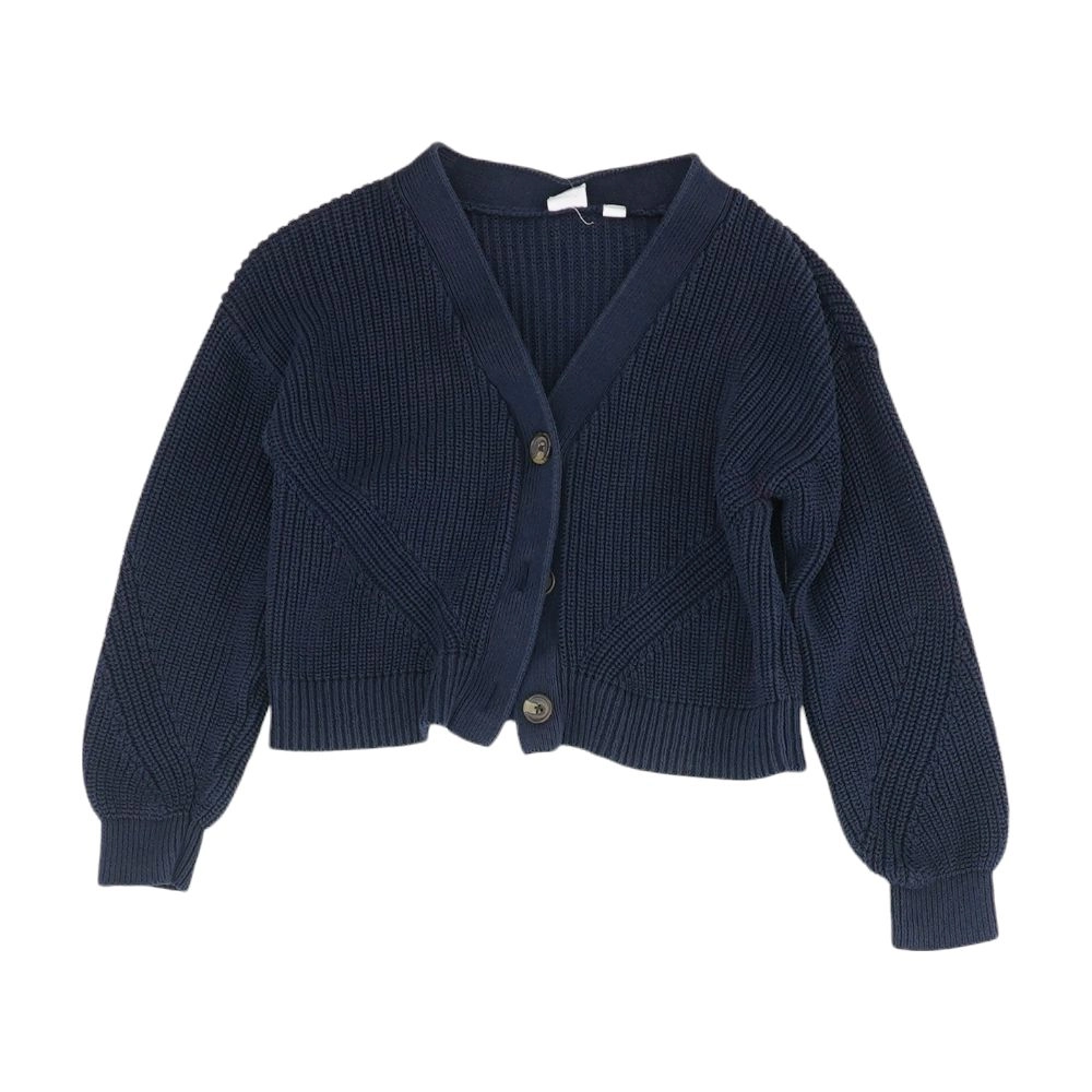 Navy Solid Cardigan Sweater
