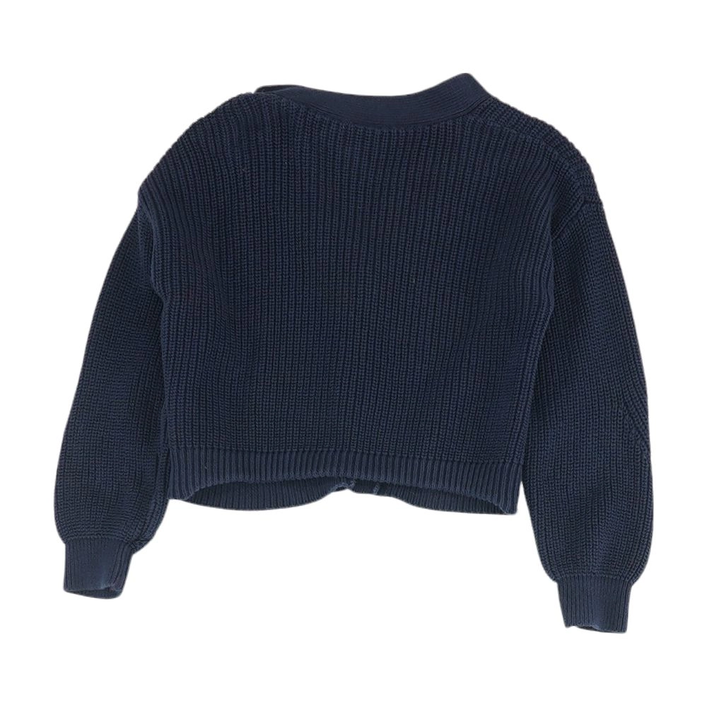 Navy Solid Cardigan Sweater