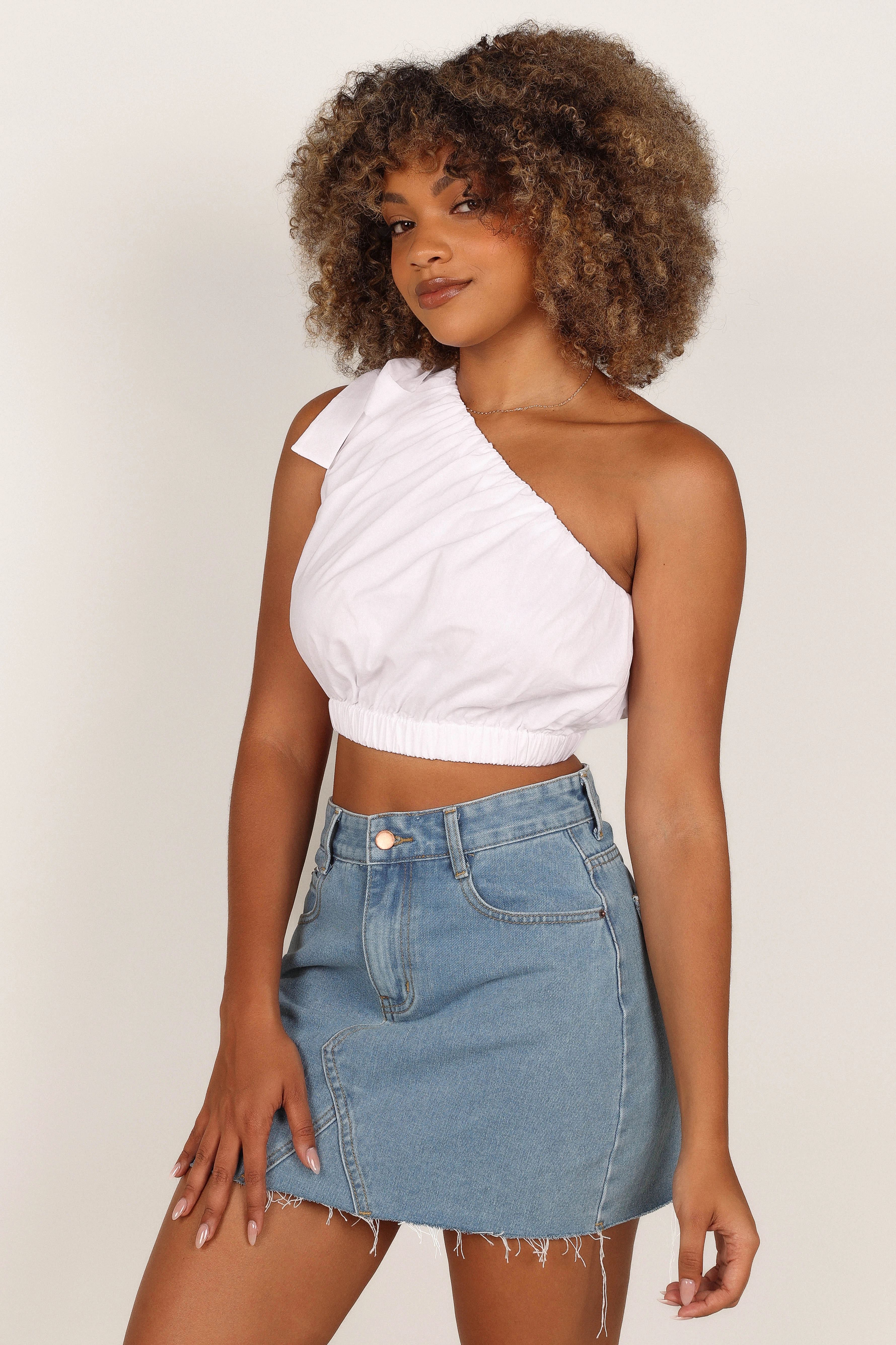 Nelly One Shoulder Top - White