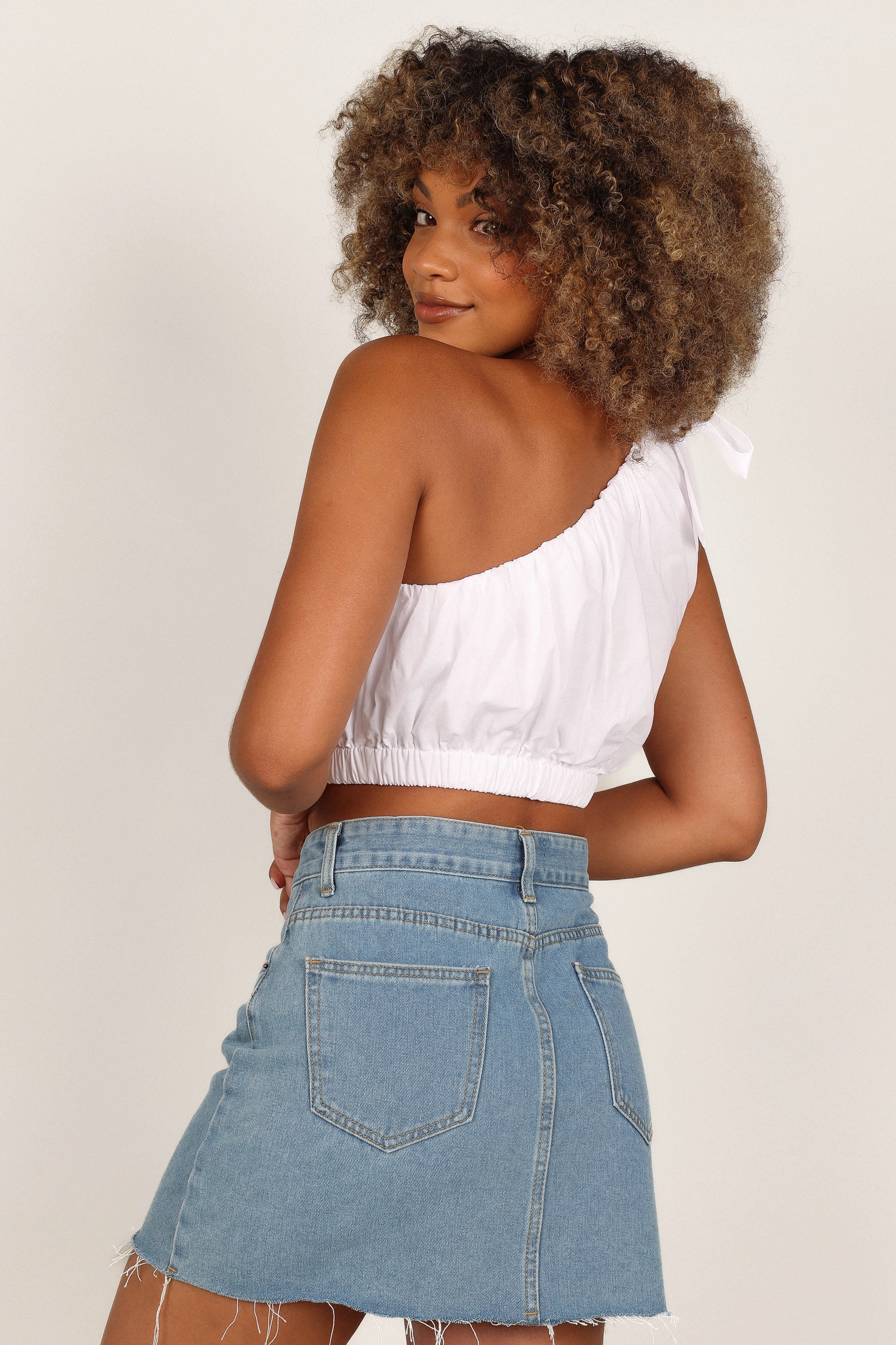 Nelly One Shoulder Top - White