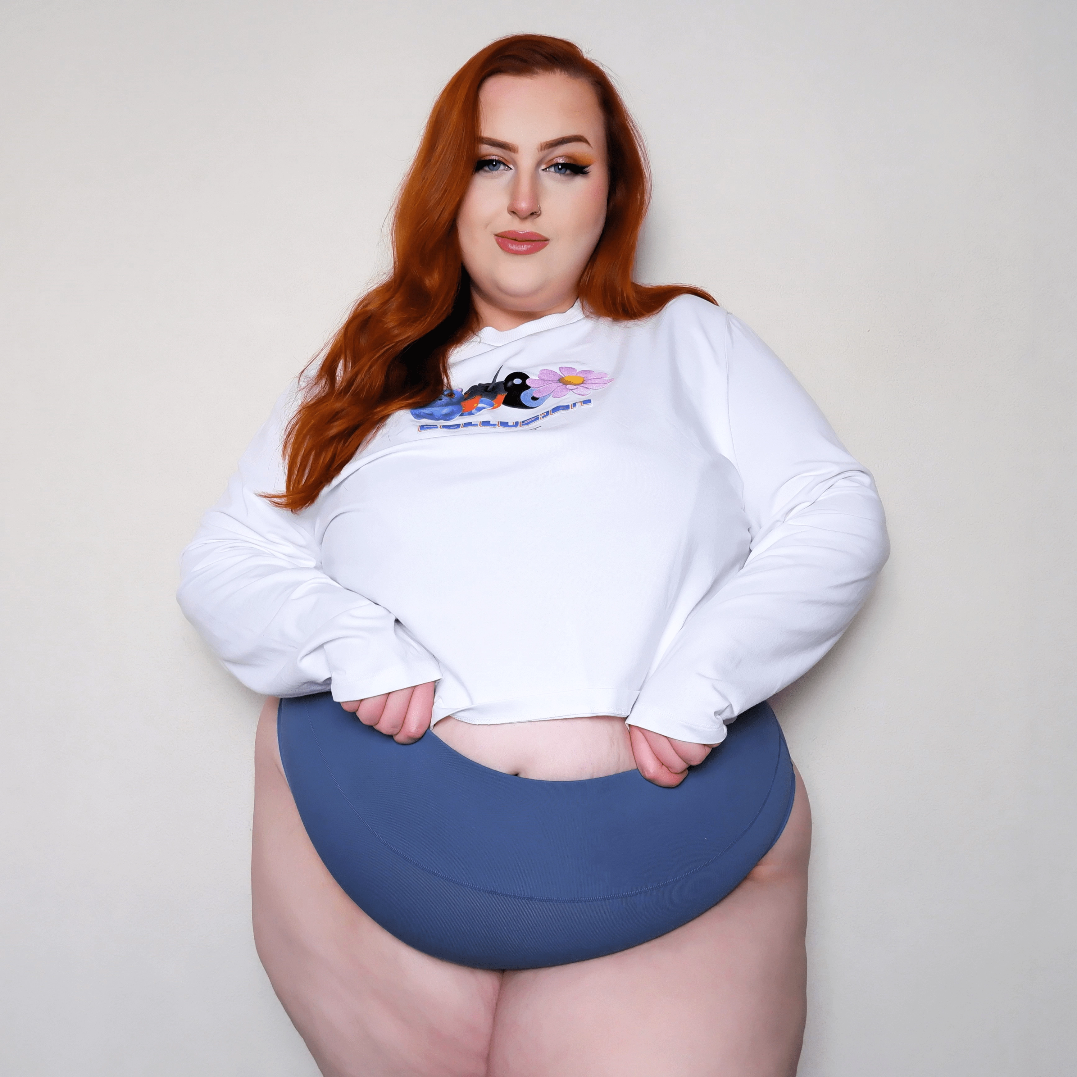 Organic Cotton Cheeky High Leg Panties -  Denim