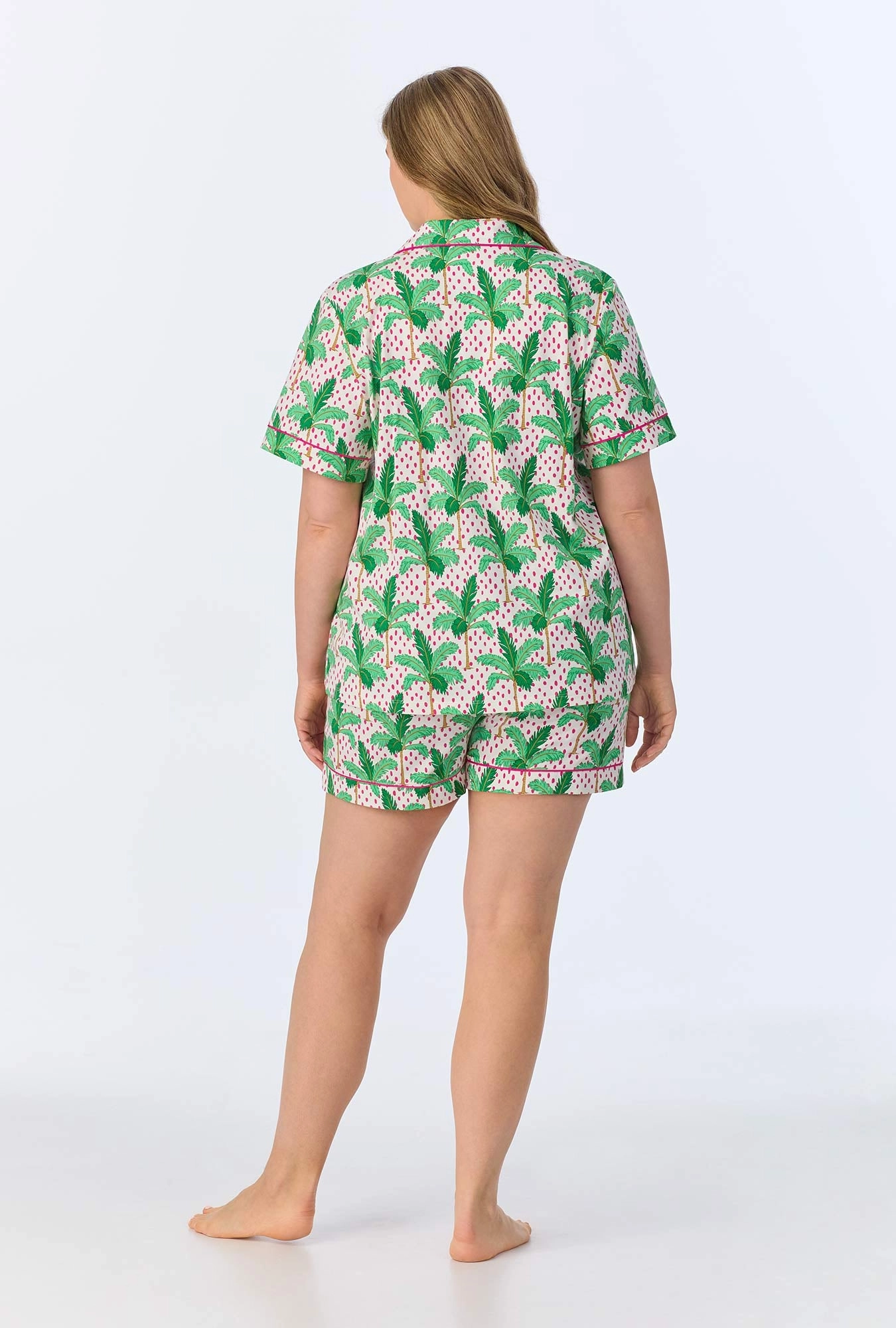 Palm Point Short Sleeve Classic Shorty Stretch Jersey PJ Set