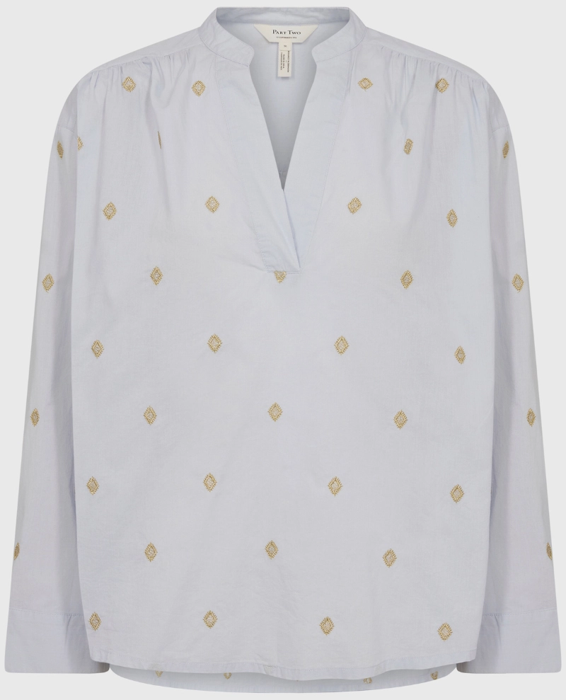 Part Two Natale Blue Print Blouse