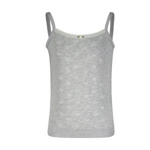 Polkadot GIRLS Camisole  Heather Grey Hearts w Lace
