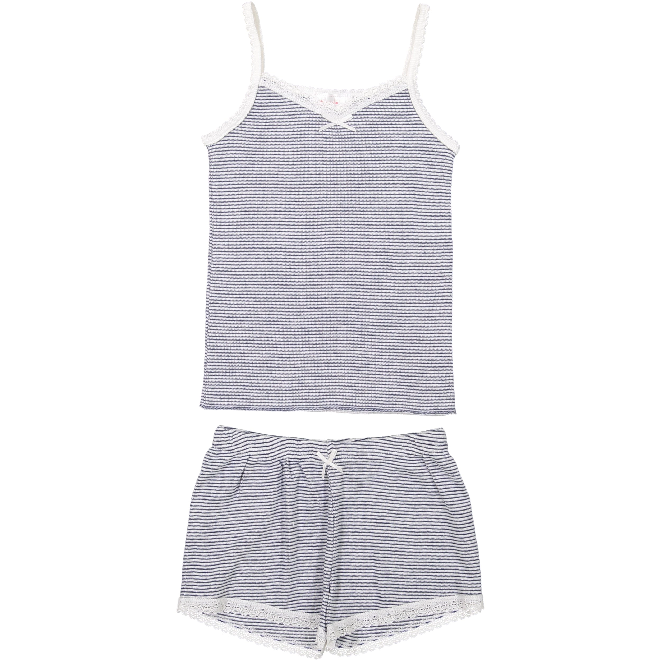 Polkadot GIRLS SHORT Navy Skinny Stripe -Restocked